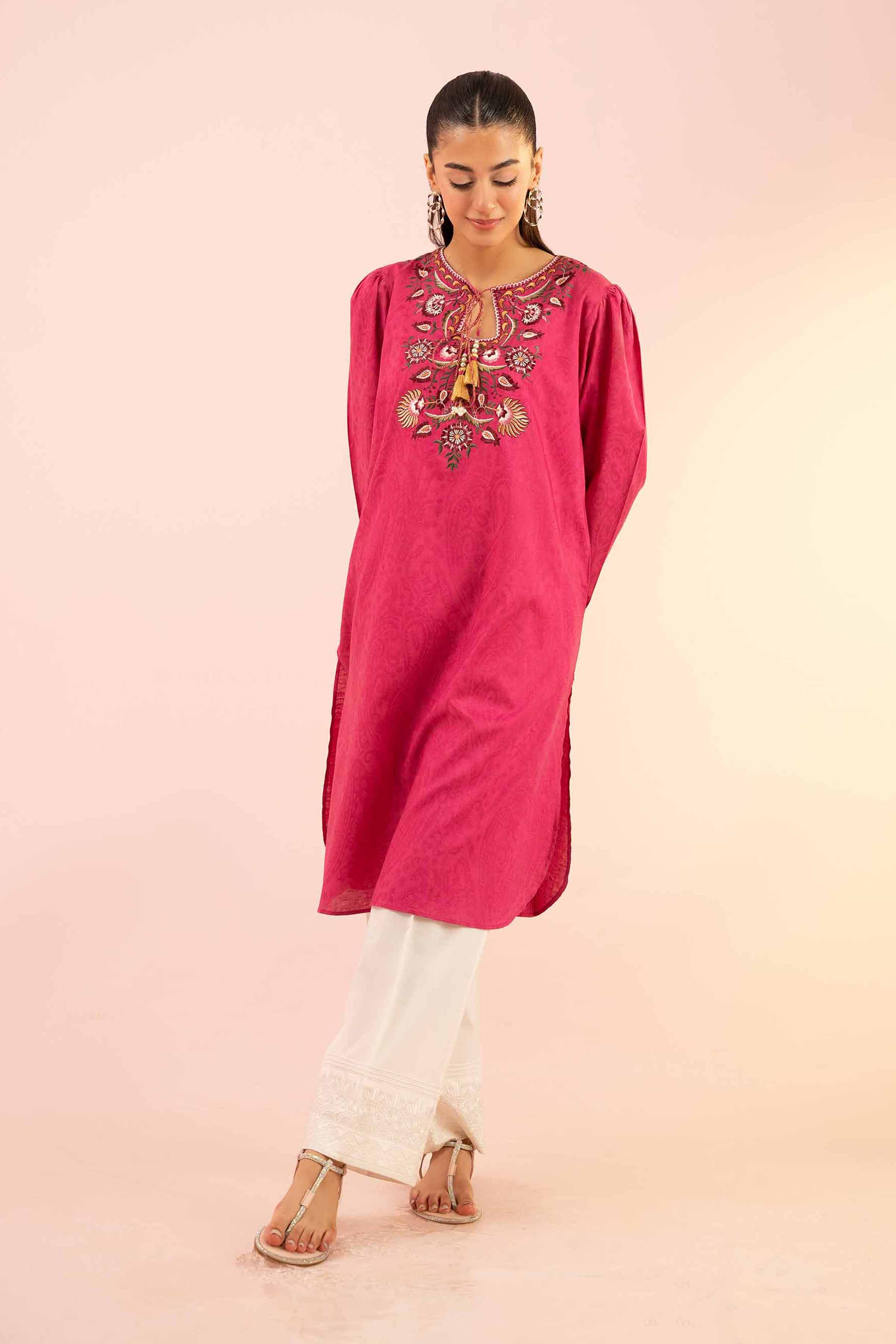 NishatUK - Pink Embroidered  Jacquard 1-piece ready to wear Shirt