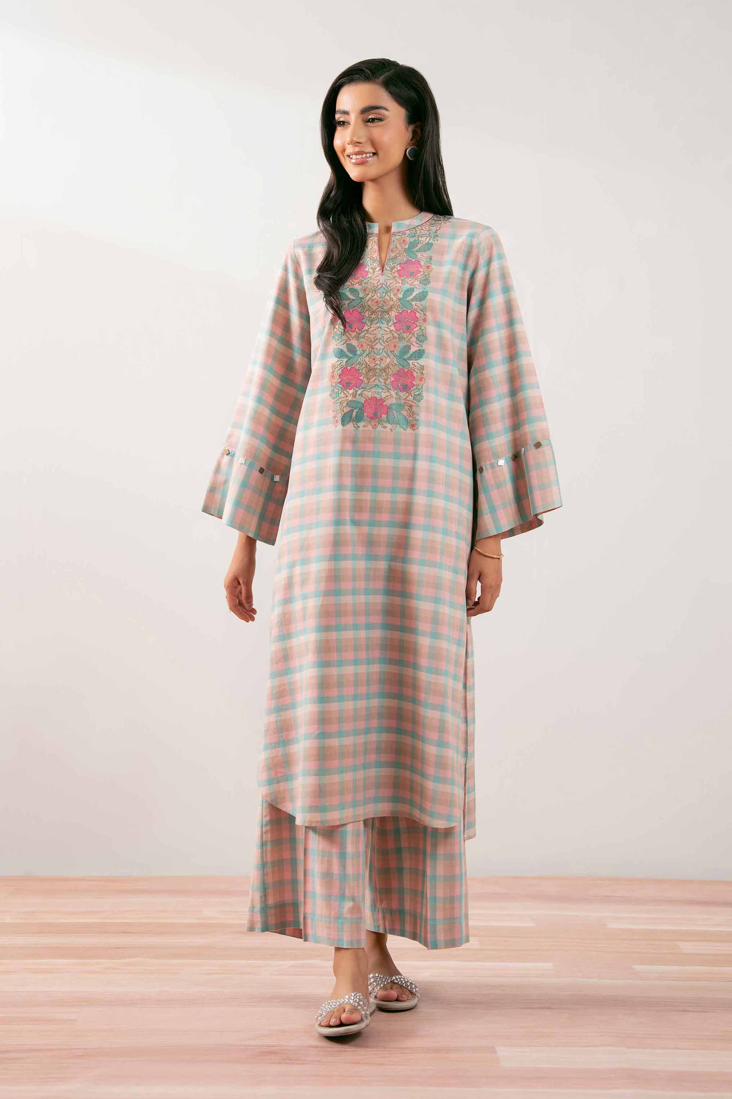 NishatUK - Multi Embroidered Yarn Dyed 2-piece ready to wear Dress