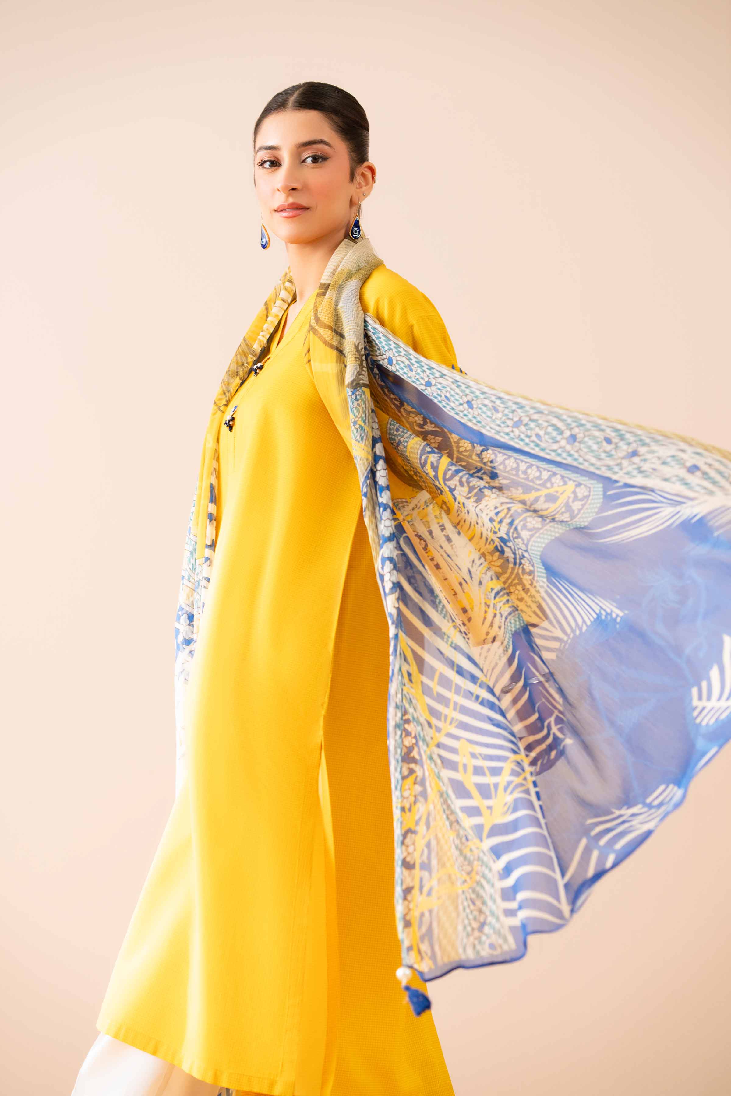 NishatUK - Yellow Embroidered  Lawn 2-piece ready to wear Dress