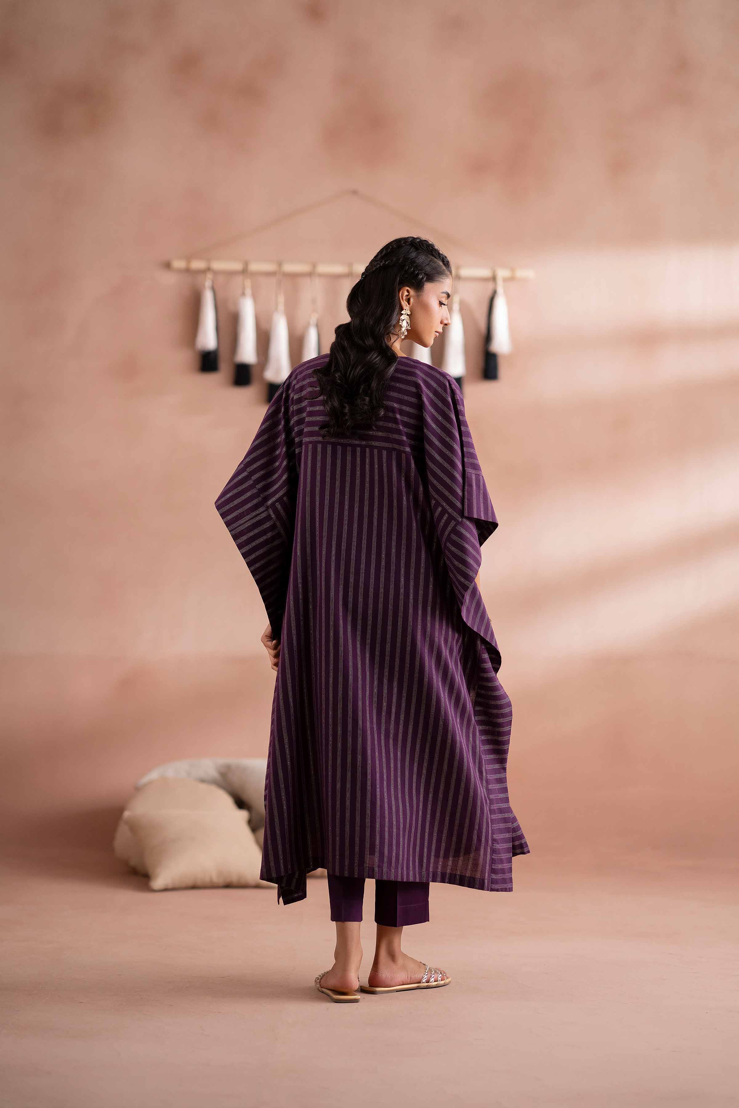 NishatUK - Plum Solids Yarn Dyed 2-piece ready to wear Dress