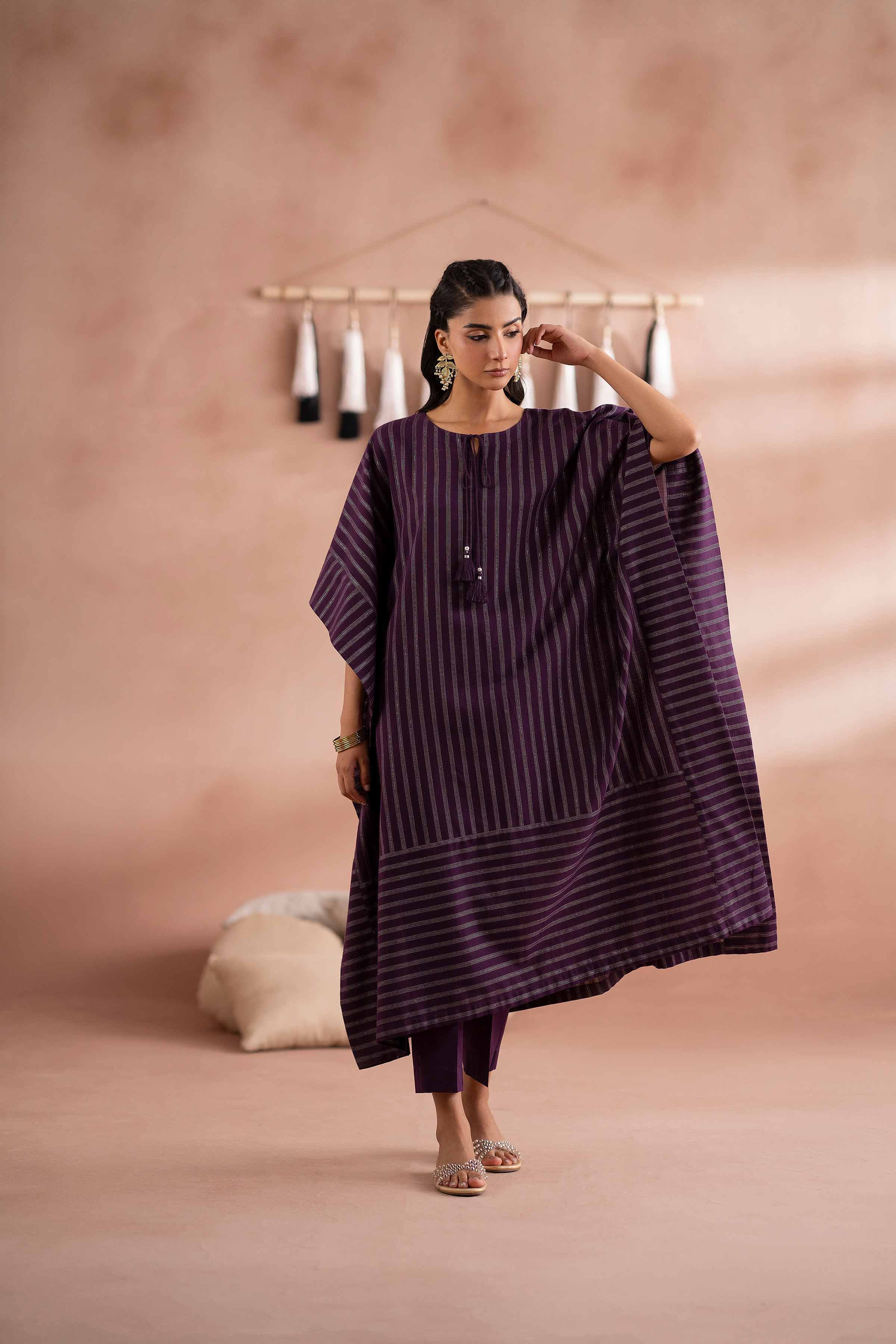 NishatUK - Plum Solids Yarn Dyed 2-piece ready to wear Dress