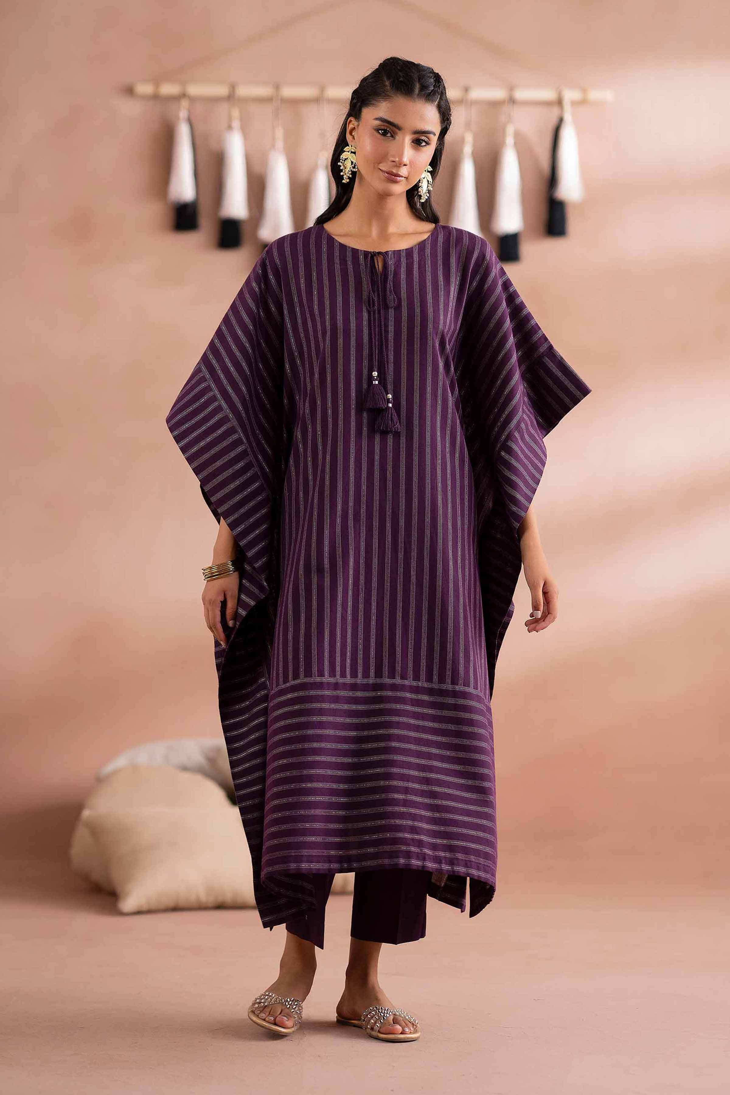 NishatUK - Plum Solids Yarn Dyed 2-piece ready to wear Dress
