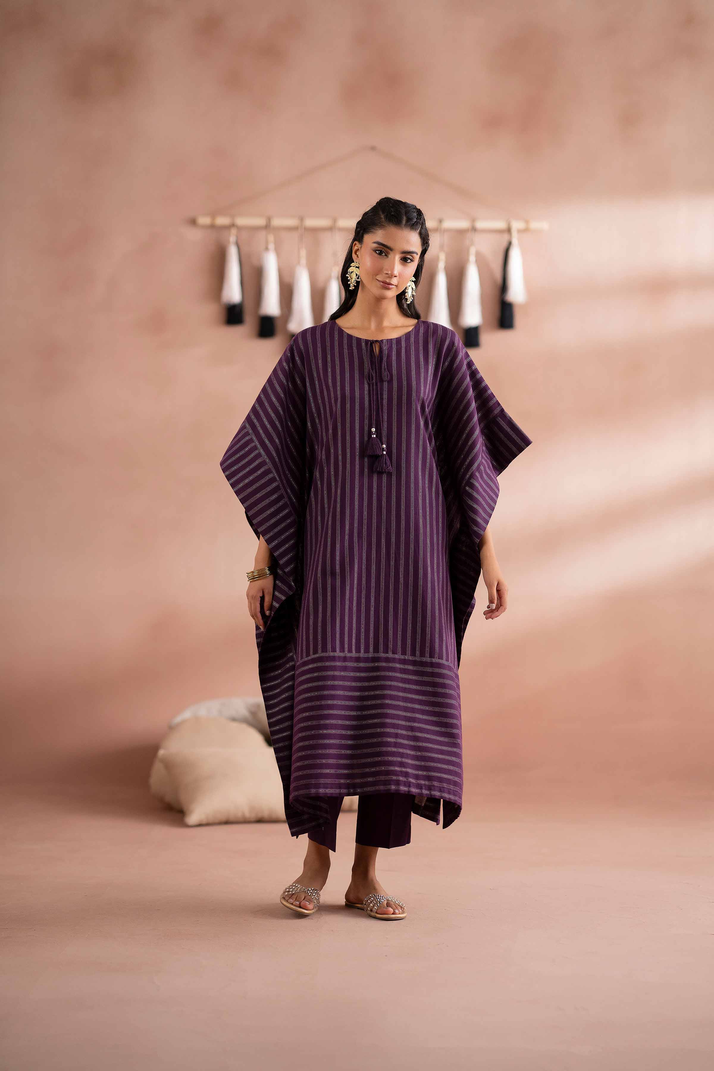 NishatUK - Plum Solids Yarn Dyed 2-piece ready to wear Dress