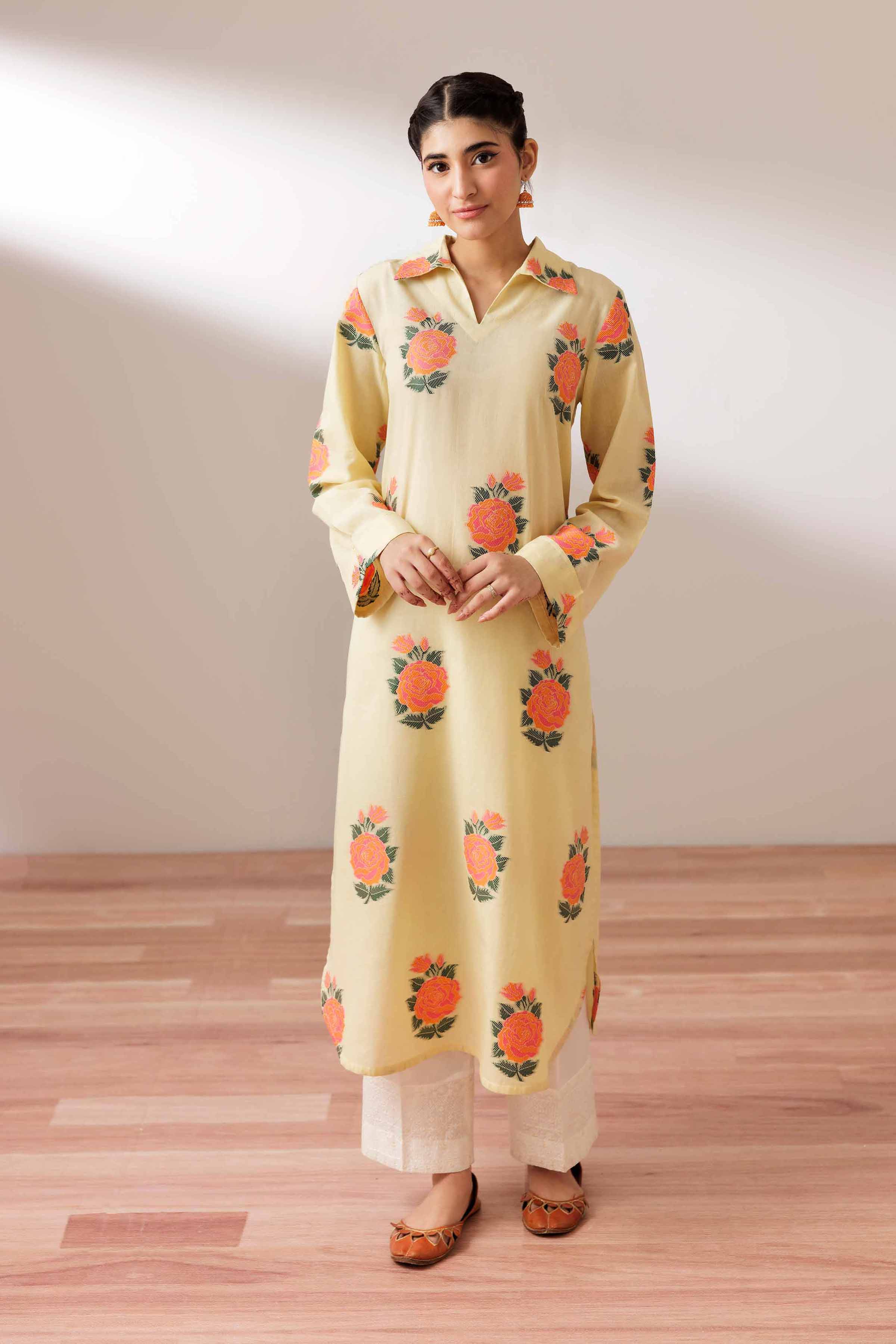 NishatUK - Sunshine Printed  Jacquard 1-piece ready to wear Shirt