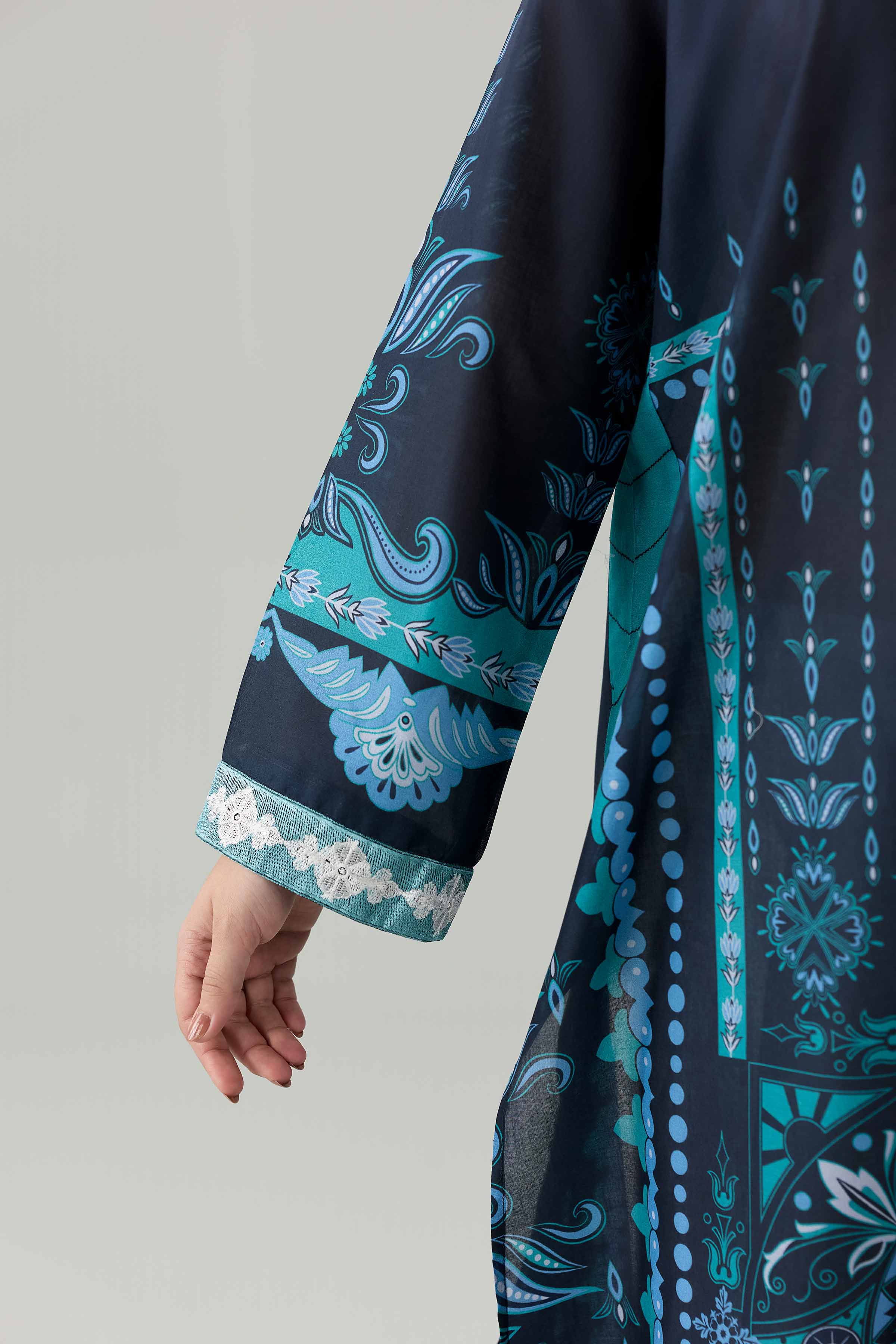 Nishat UK - Blue Embroidered Lawn 1 Piece ready to wear Shirt