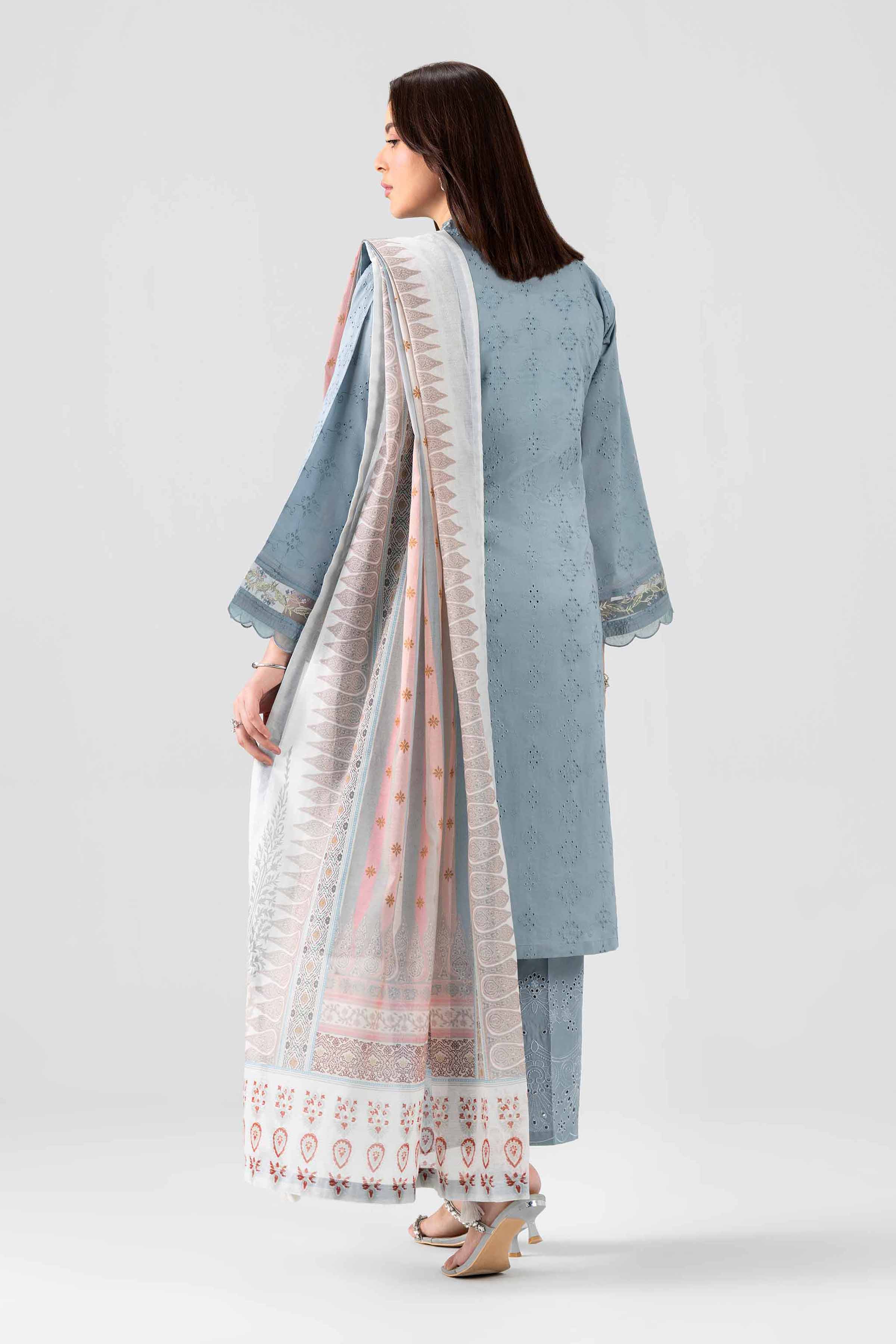 Nishat UK - Grey Embroidered Chicken Kari 3 Pieces ready to wear Suit