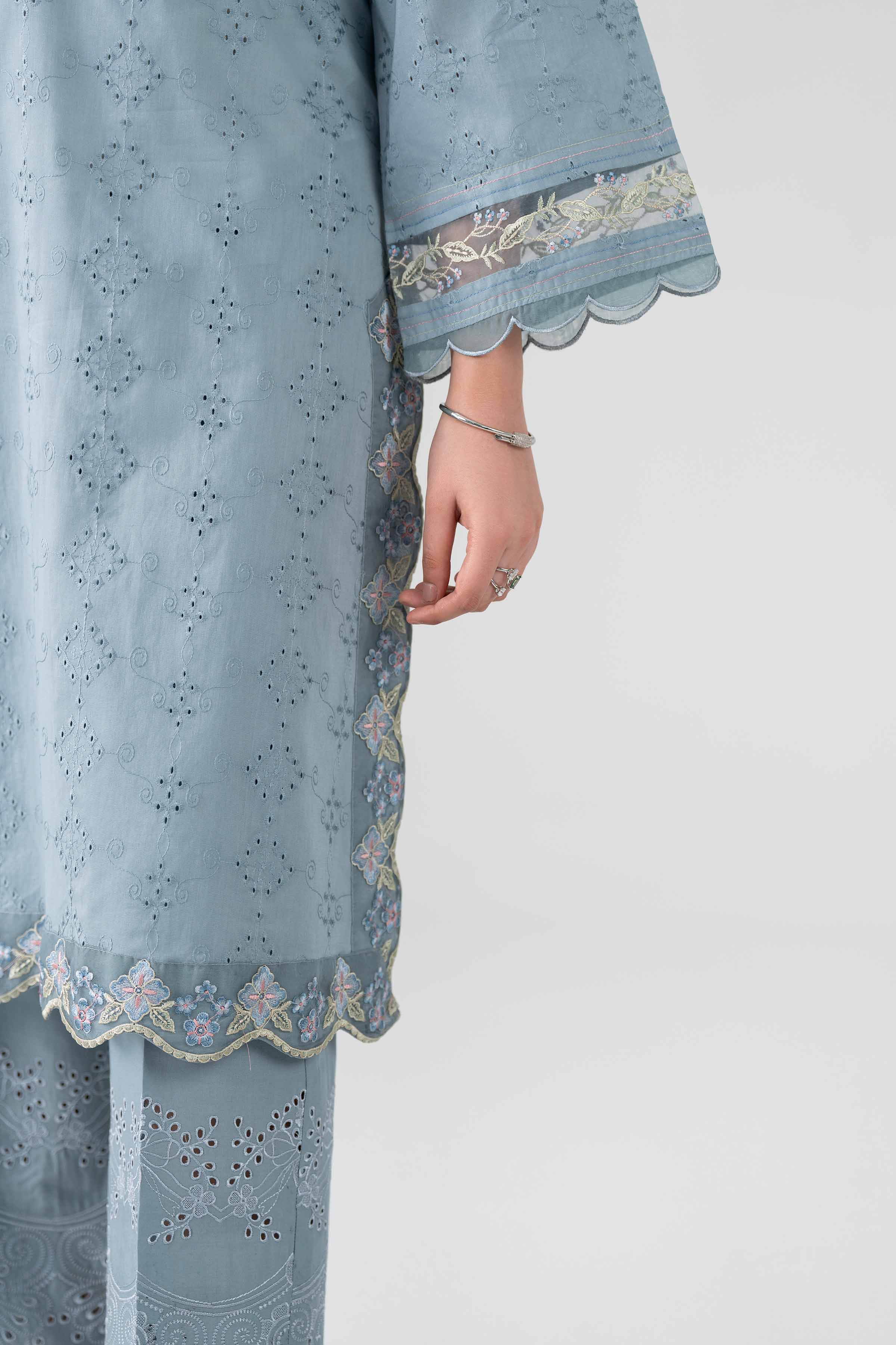 Nishat UK - Grey Embroidered Chicken Kari 3 Pieces ready to wear Suit