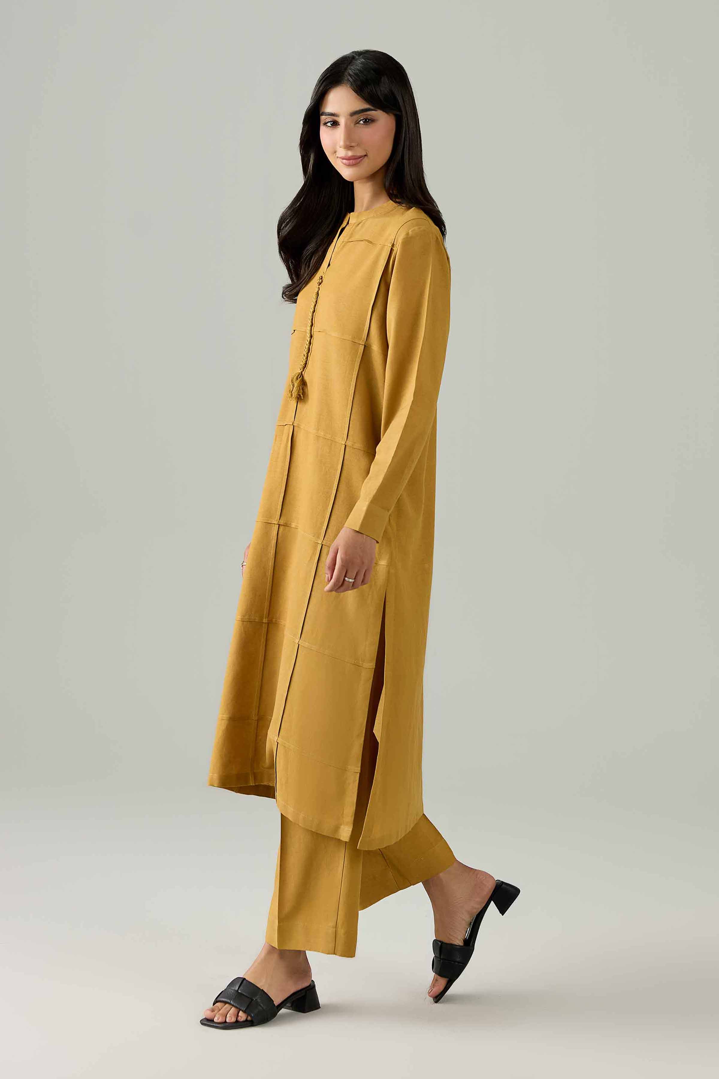Nishat UK - Yellow Solids Cotton 2 Pieces ready to wear Dress