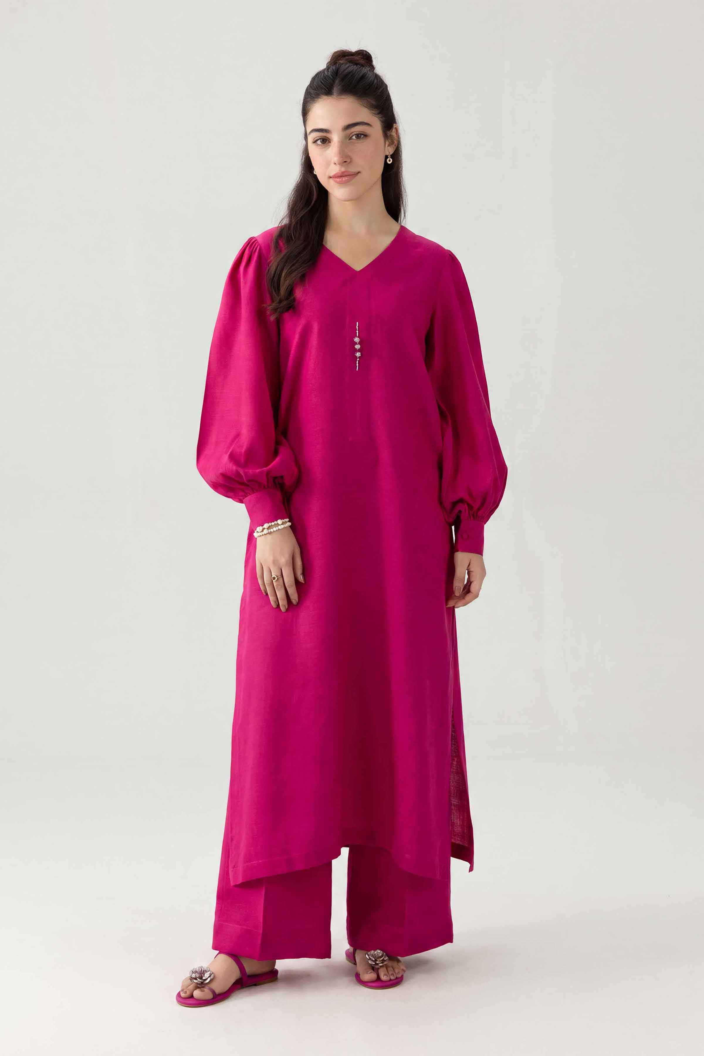Nishat UK - Pink Embroidered Cotton 2 Pieces ready to wear Suit