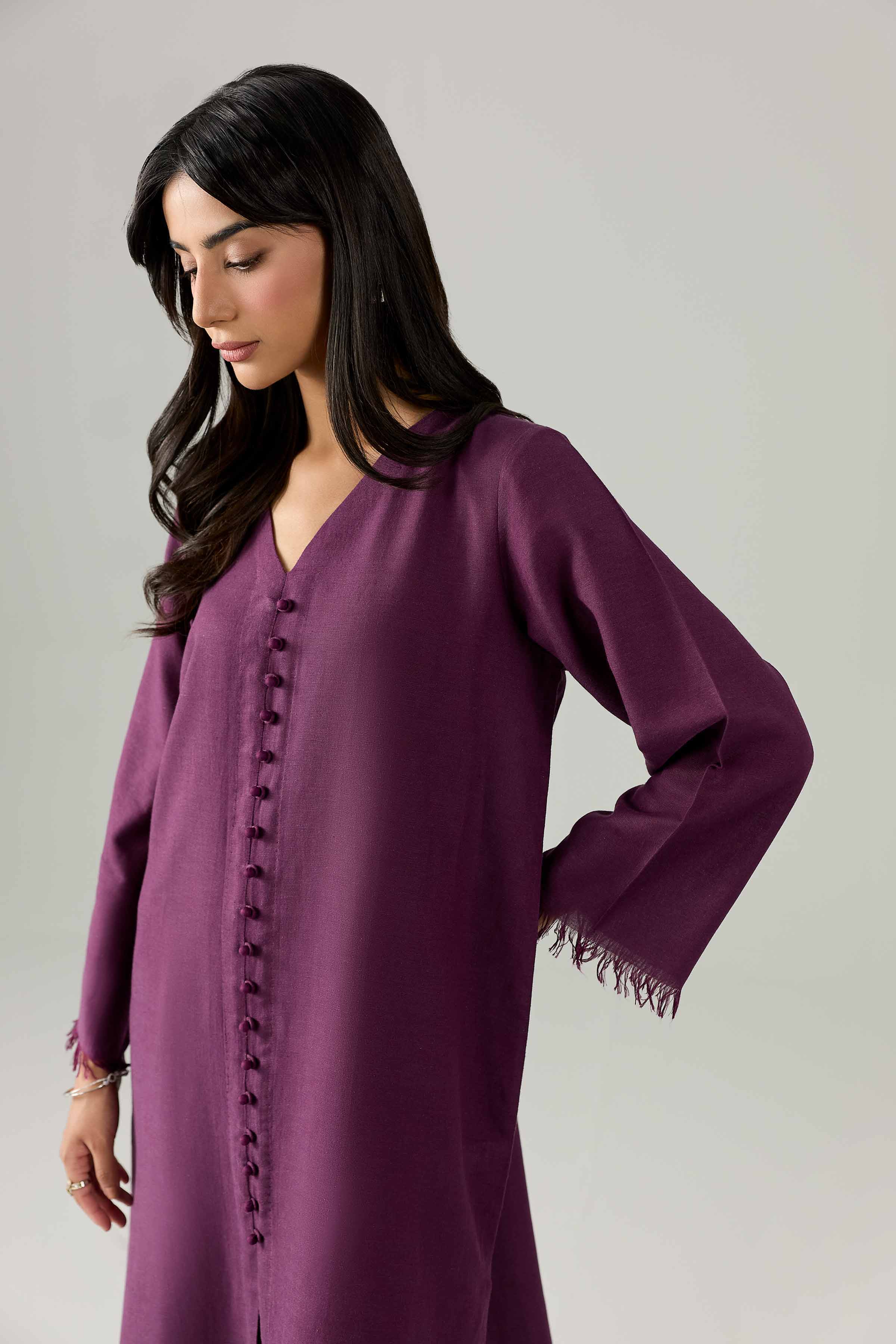 Nishat UK - Purple Solids Cotton 2 Pieces ready to wear Dress