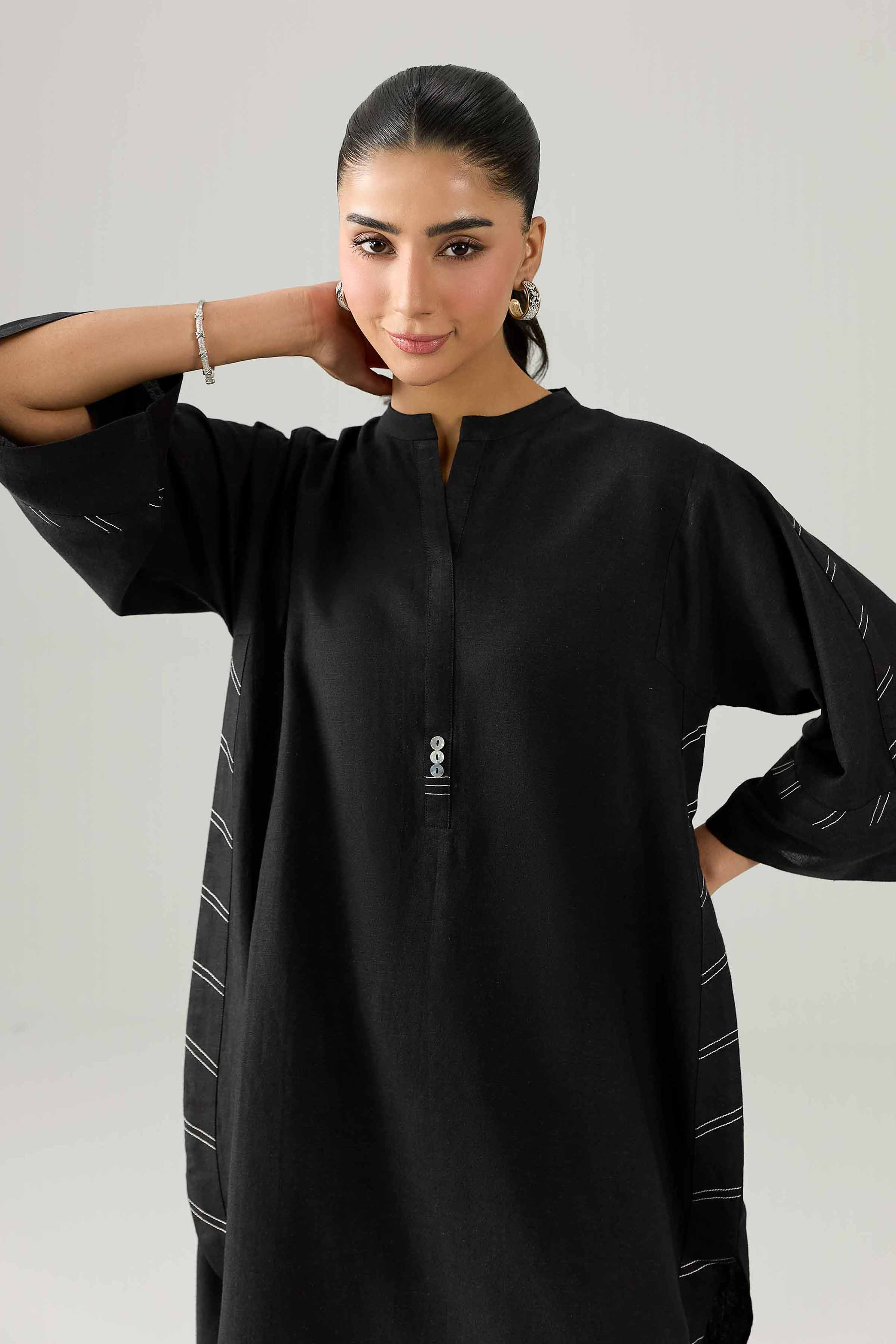 Nishat UK - Black Solids Cotton 2 Pieces ready to wear Dress