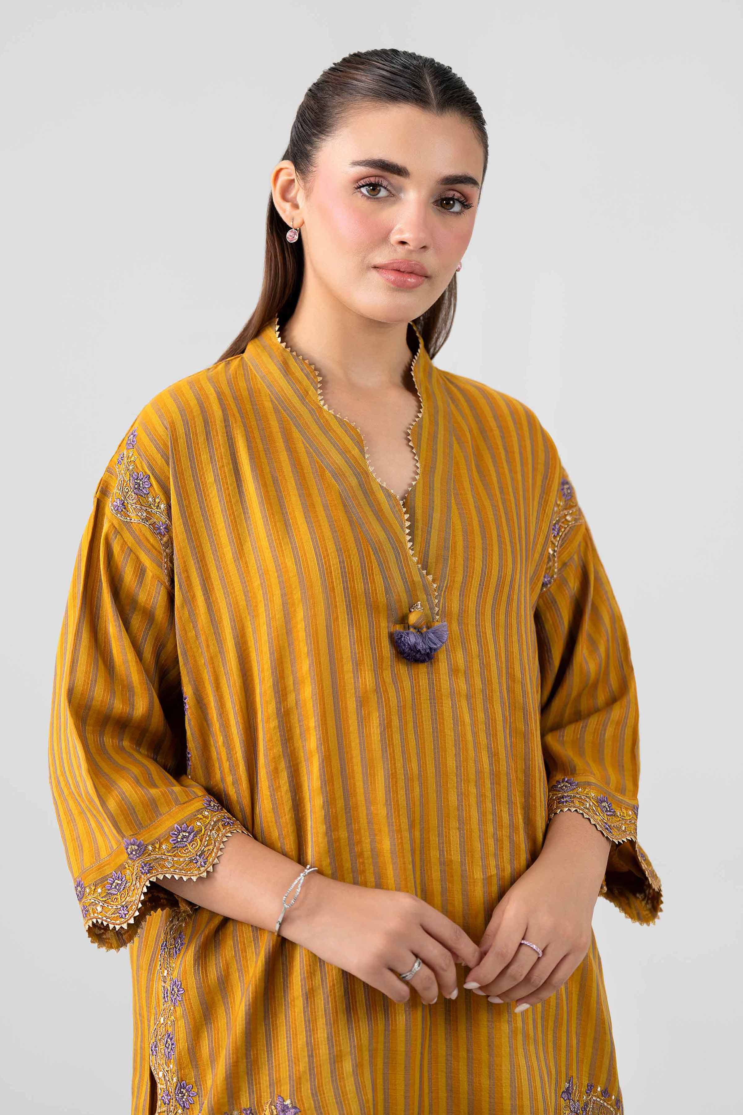 Nishat UK - Yellow Embroidered  Cotton 2 Pieces ready to wear Dress