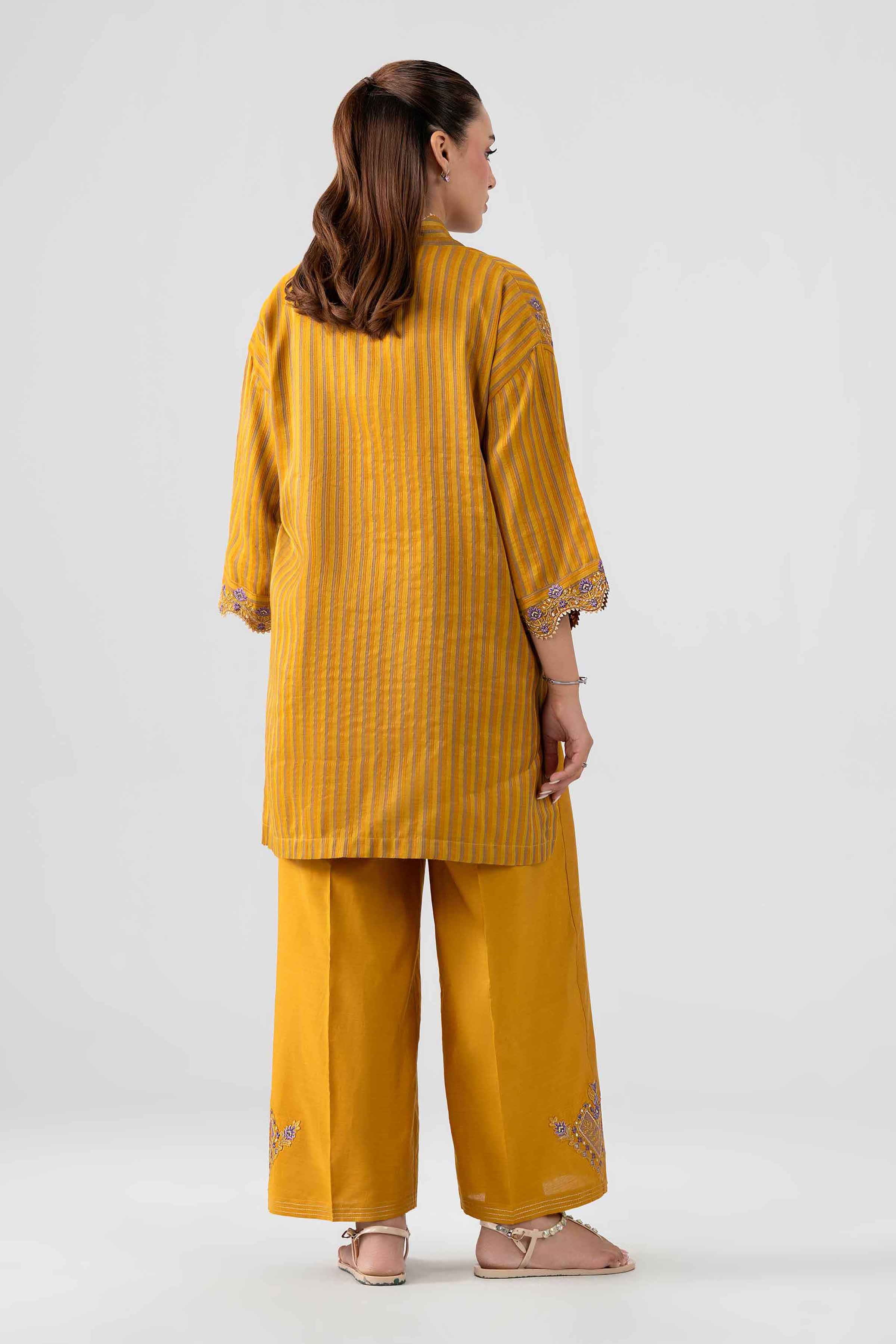 Nishat UK - Yellow Embroidered  Cotton 2 Pieces ready to wear Dress