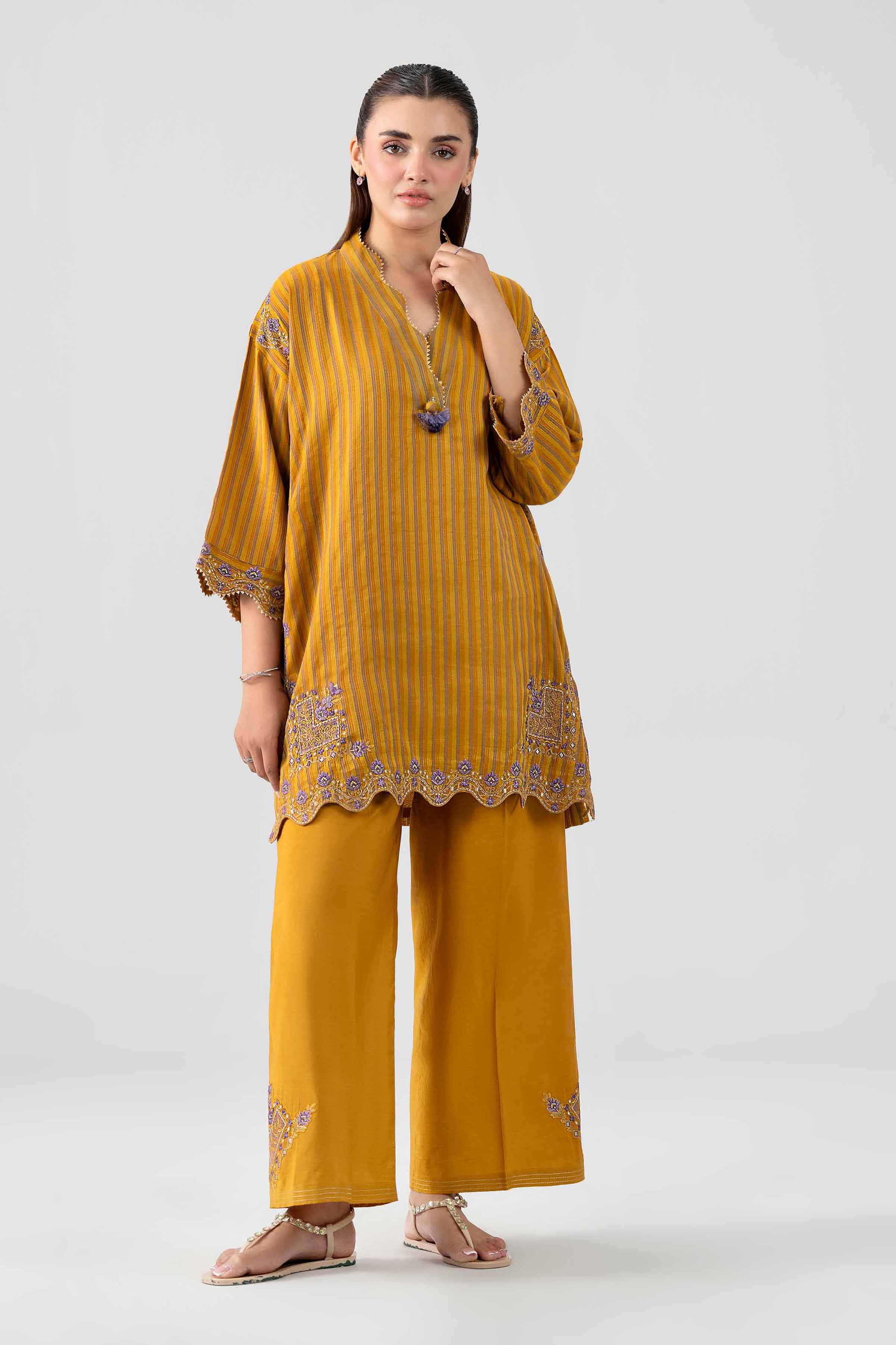 Nishat UK - Yellow Embroidered  Cotton 2 Pieces ready to wear Dress