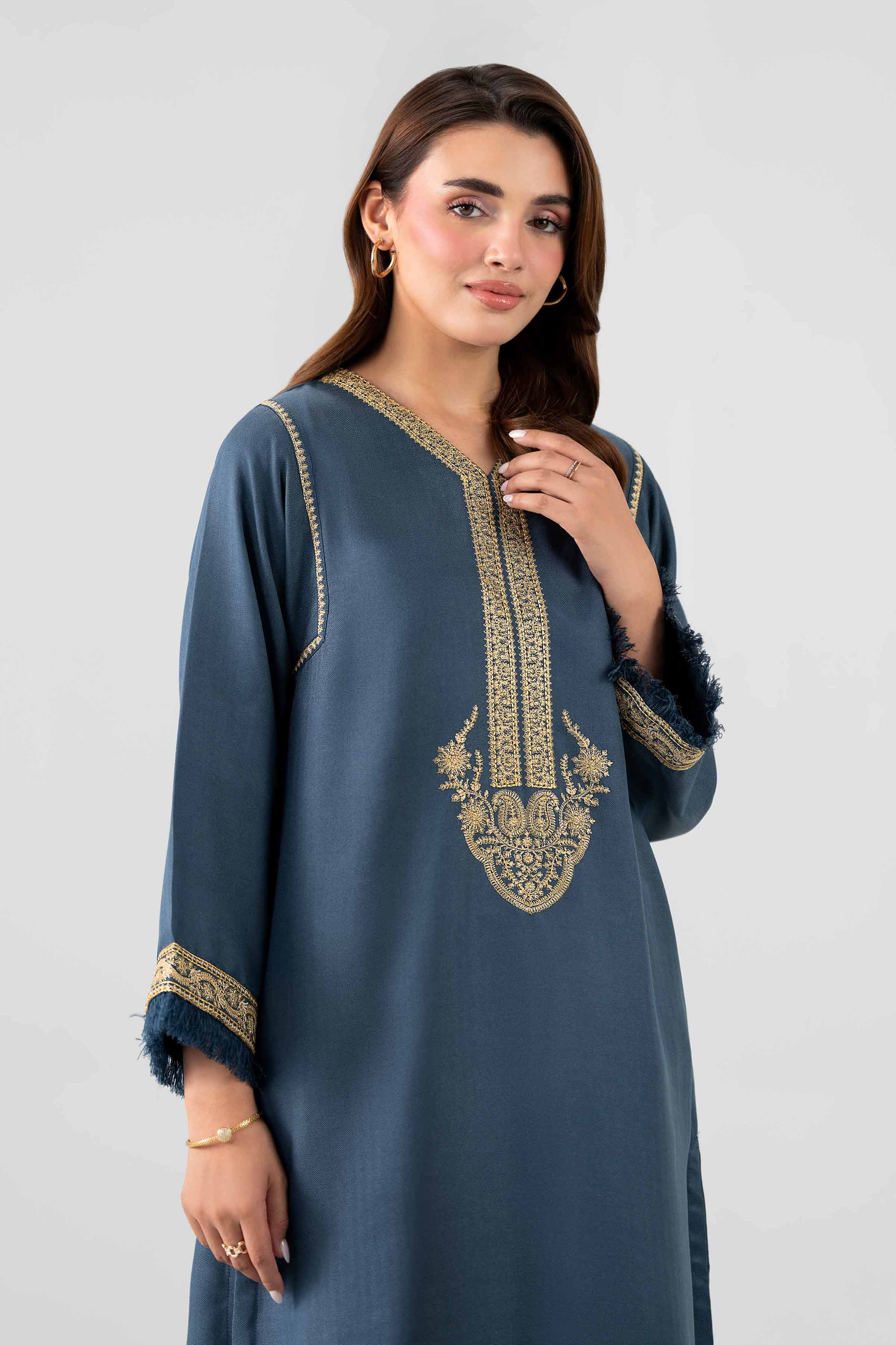 Nishat UK - Blue Embroidered Viscose 2 Pieces ready to wear Dress