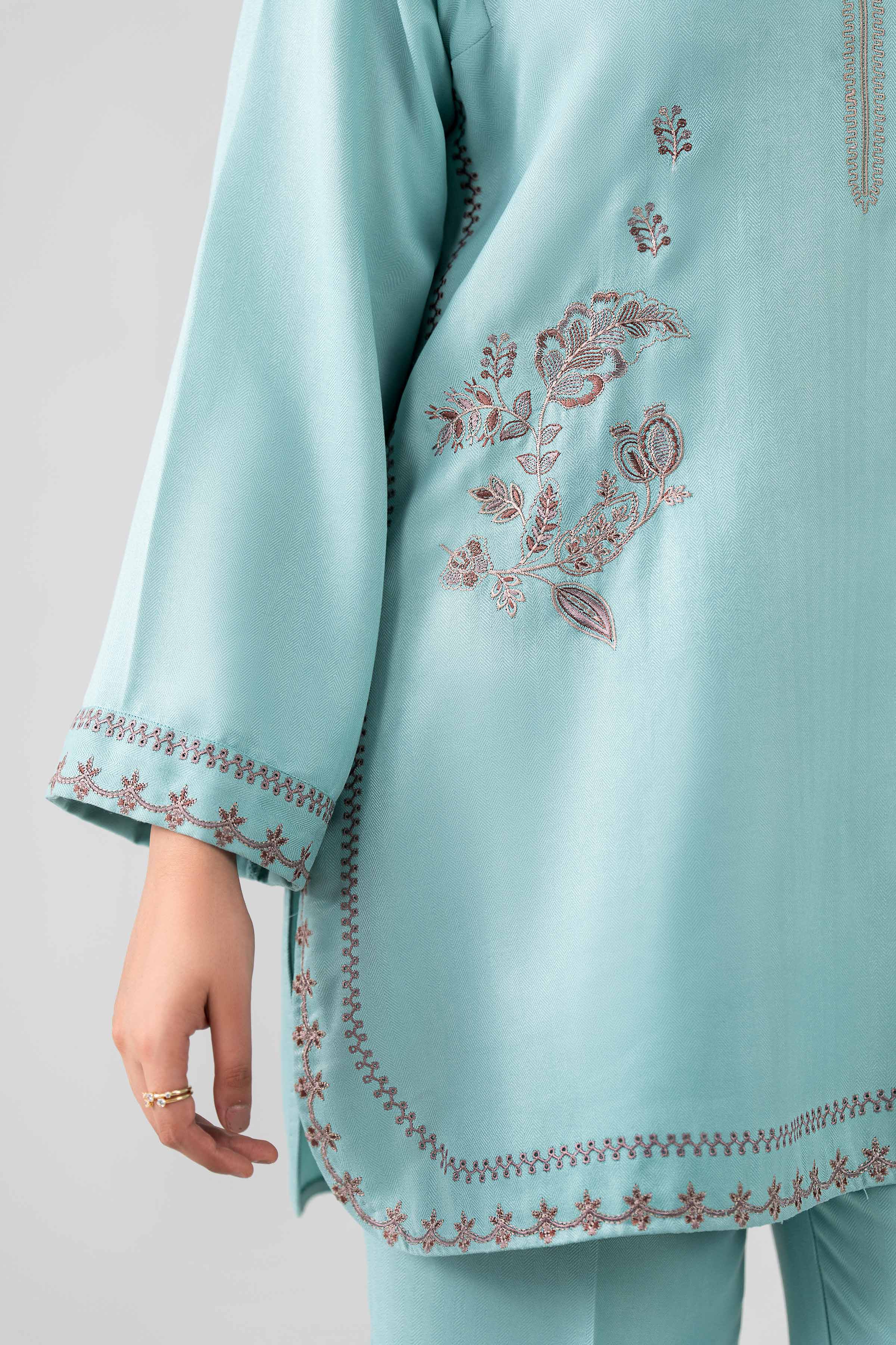 Nishat UK - Blue Embroidered Viscose 2 Pieces ready to wear Dress