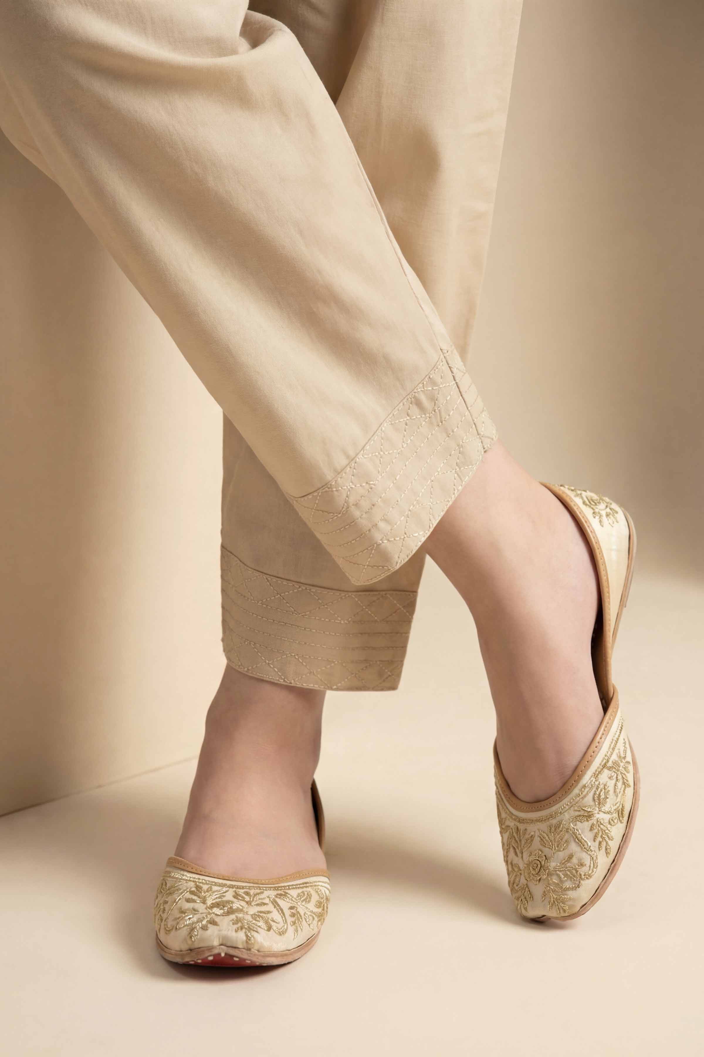 NishatUK - Beige Embroidered Cambric 1-piece ready to wear shalwar