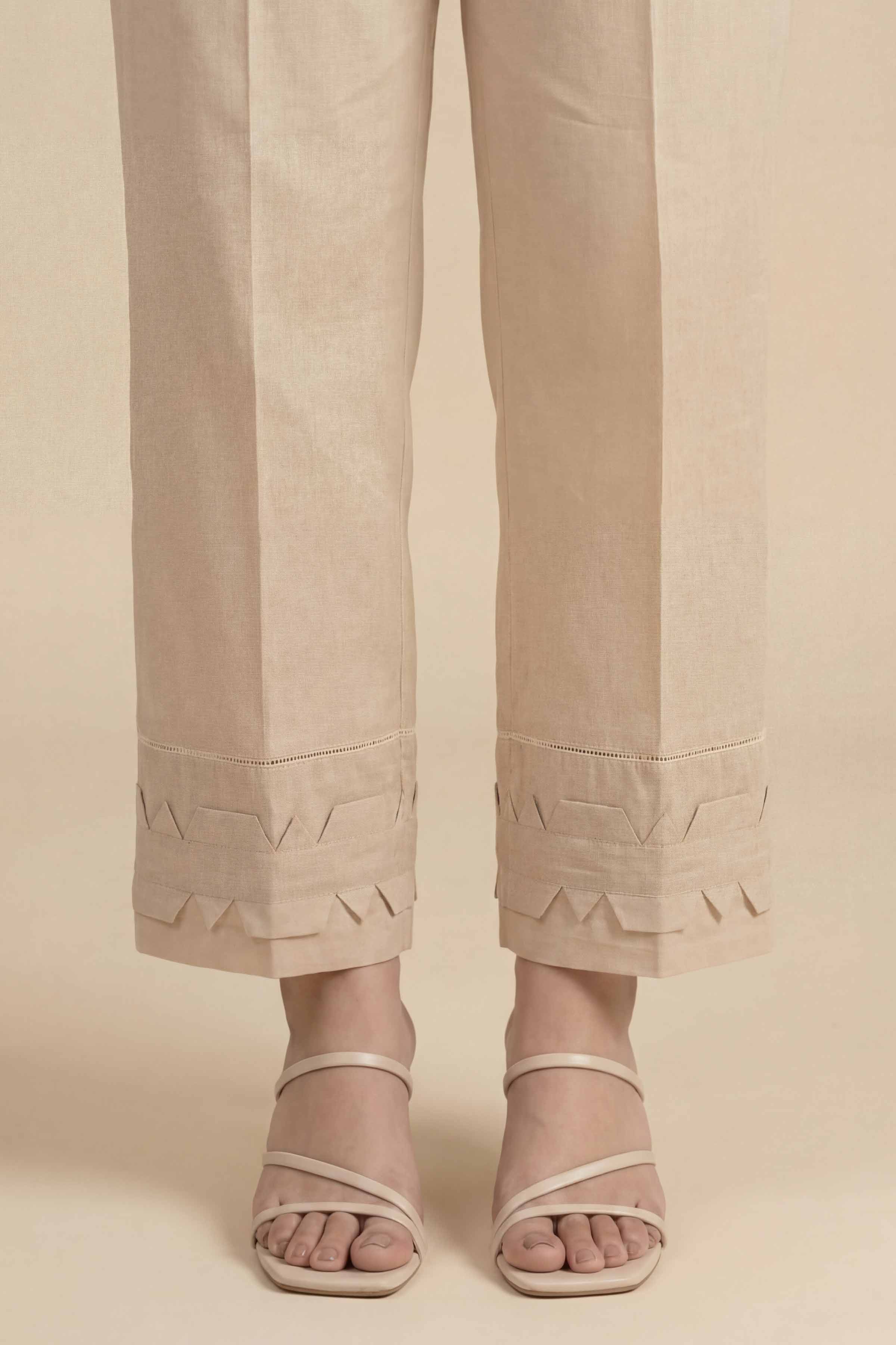 NishatUK - Beige Solids Cambric 1-piece ready to wear Trouser