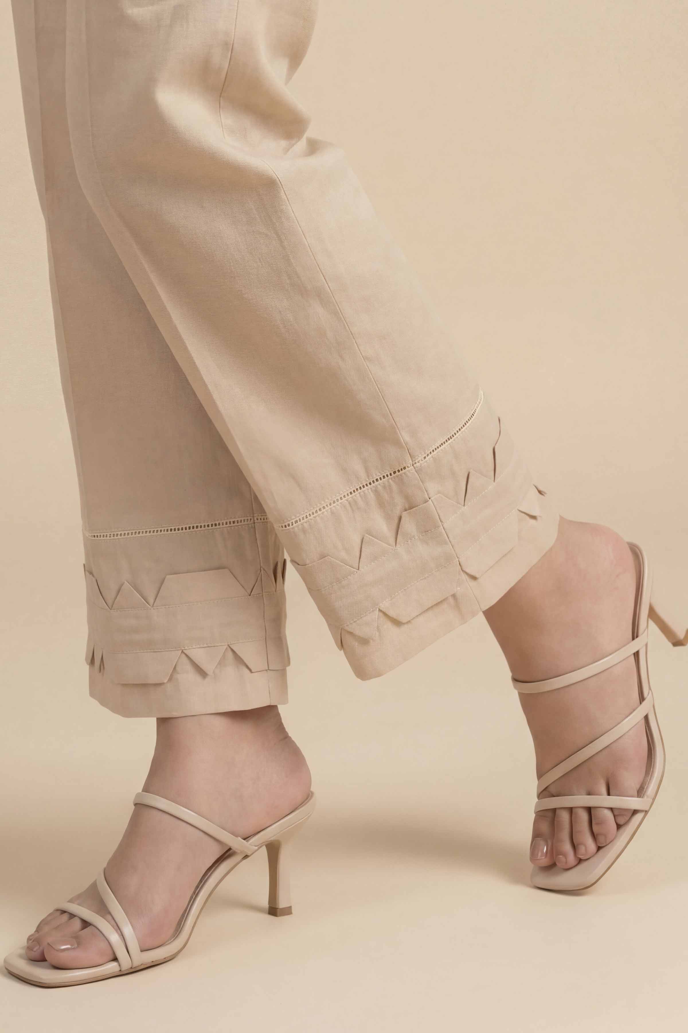 NishatUK - Beige Solids Cambric 1-piece ready to wear Trouser