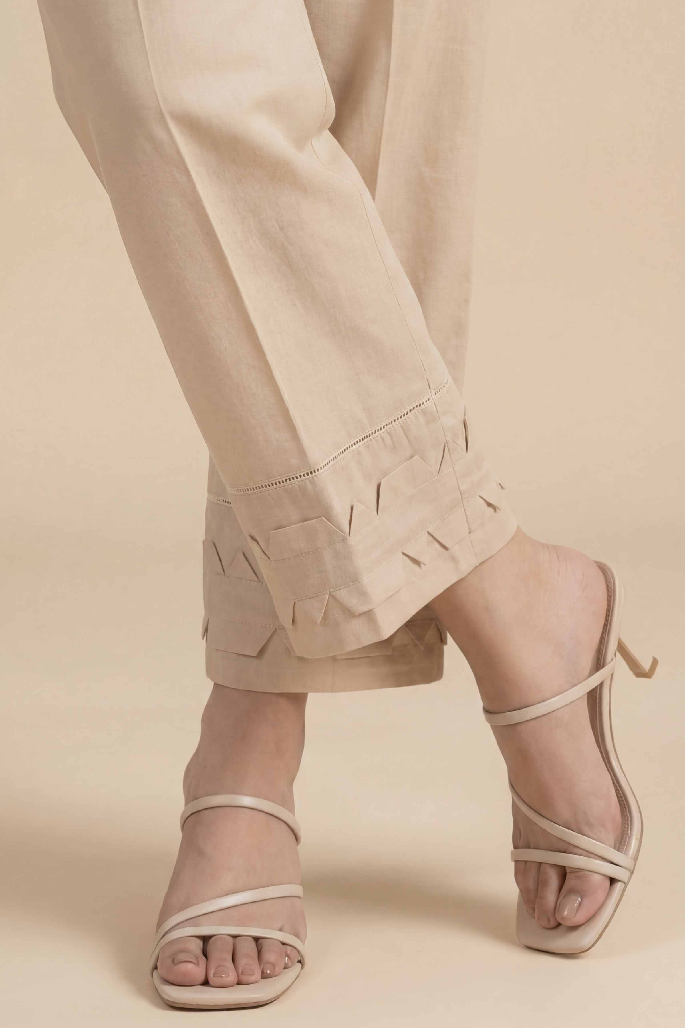 NishatUK - Beige Solids Cambric 1-piece ready to wear Trouser