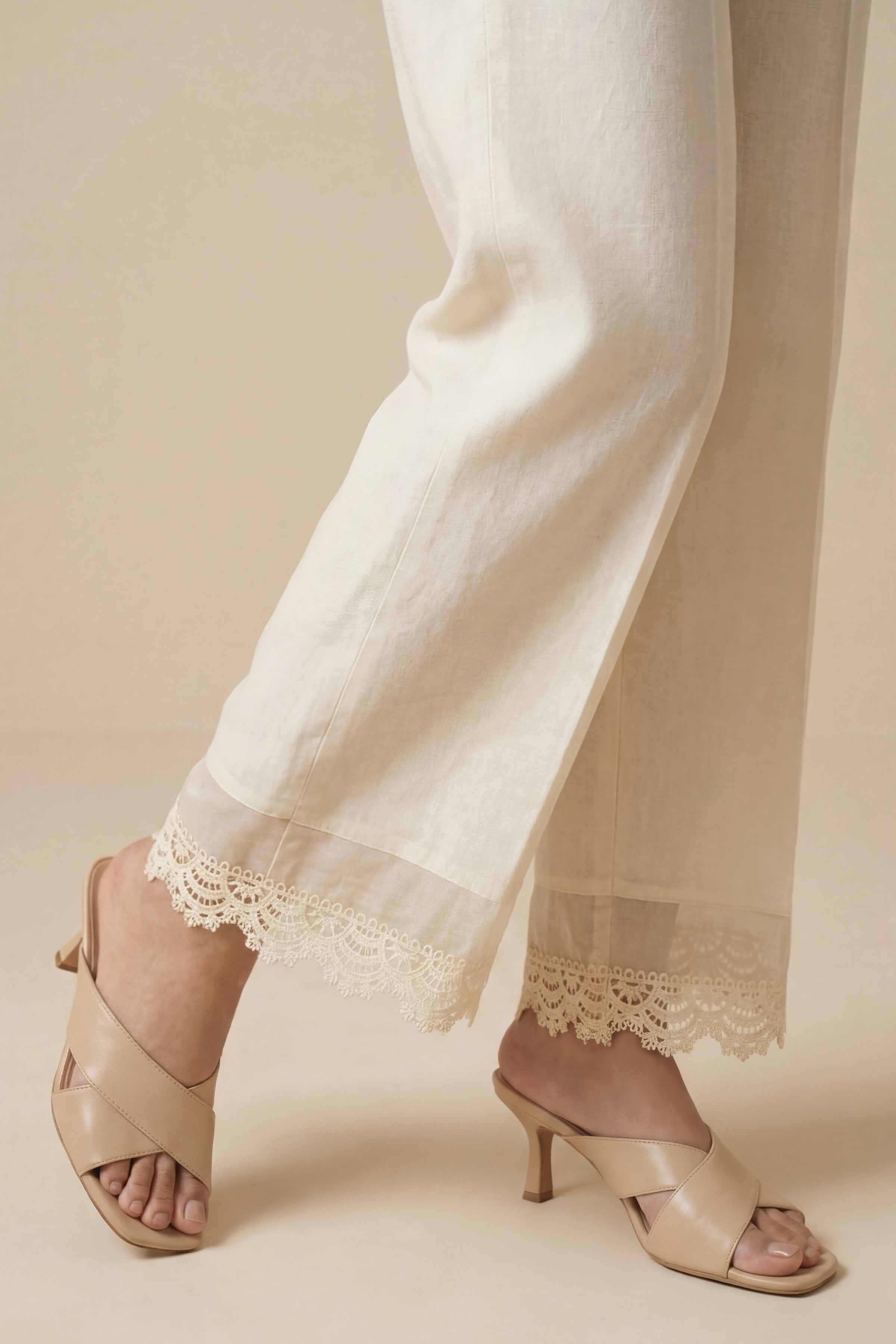 NishatUK - Off White  Solids Cambric 1-piece ready to wear trouser