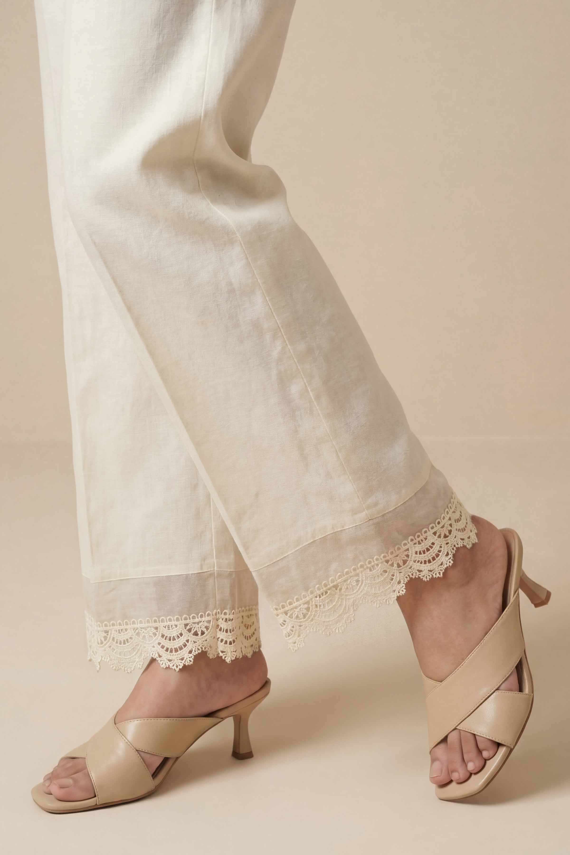 NishatUK - Off White  Solids Cambric 1-piece ready to wear trouser