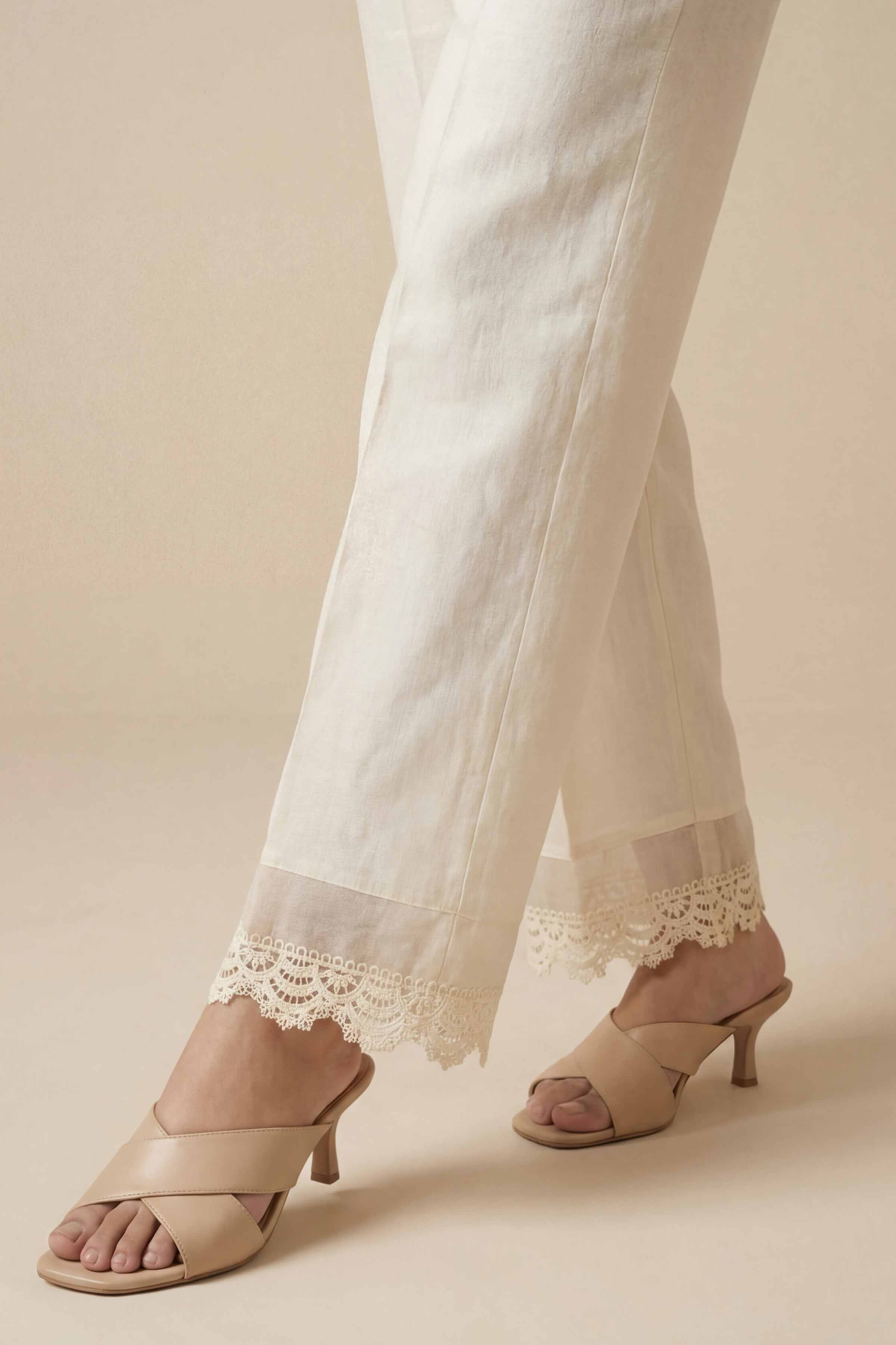 NishatUK - Off White  Solids Cambric 1-piece ready to wear trouser