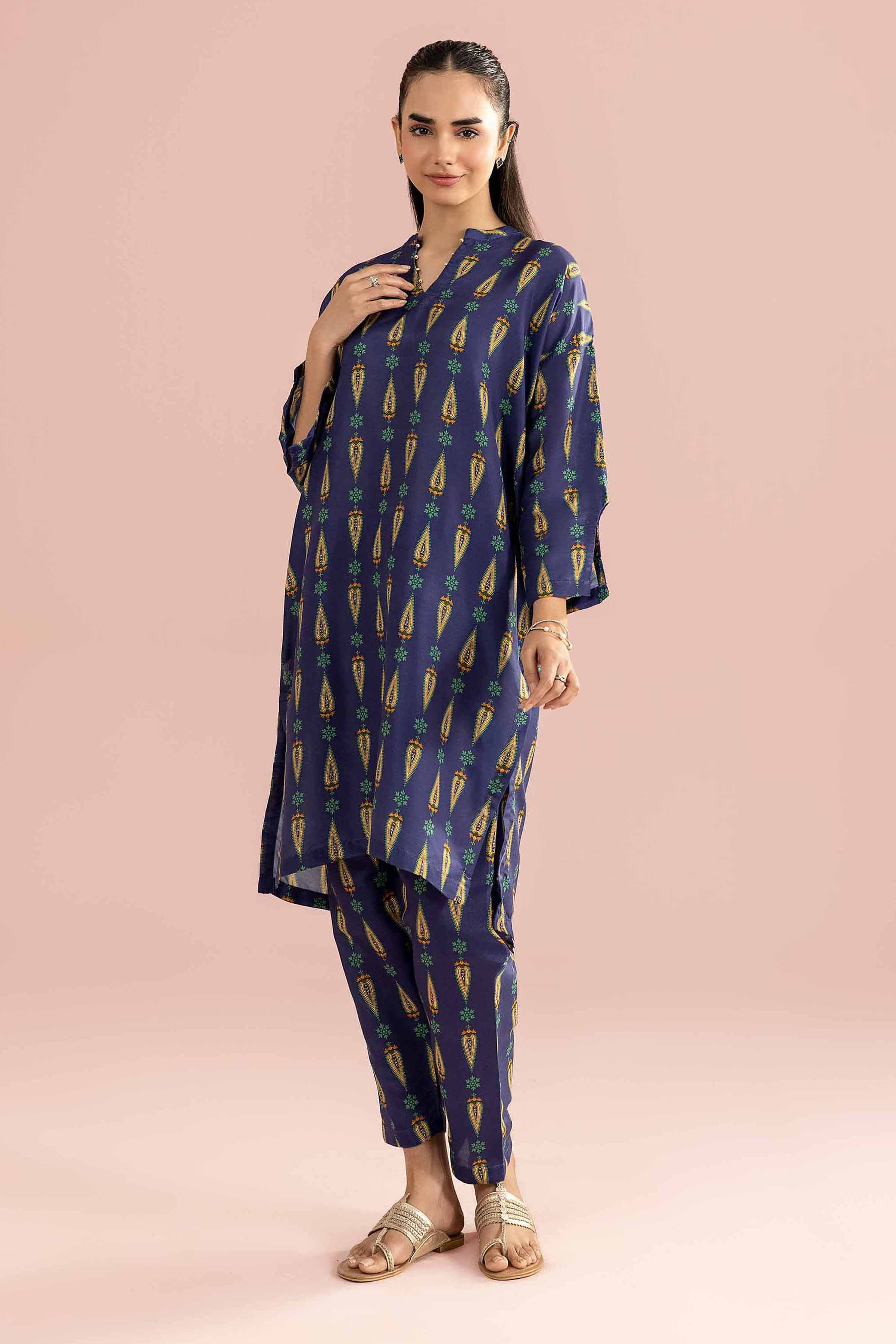 NishatUK - Blue Printed Lawn 2-piece ready to wear Dress