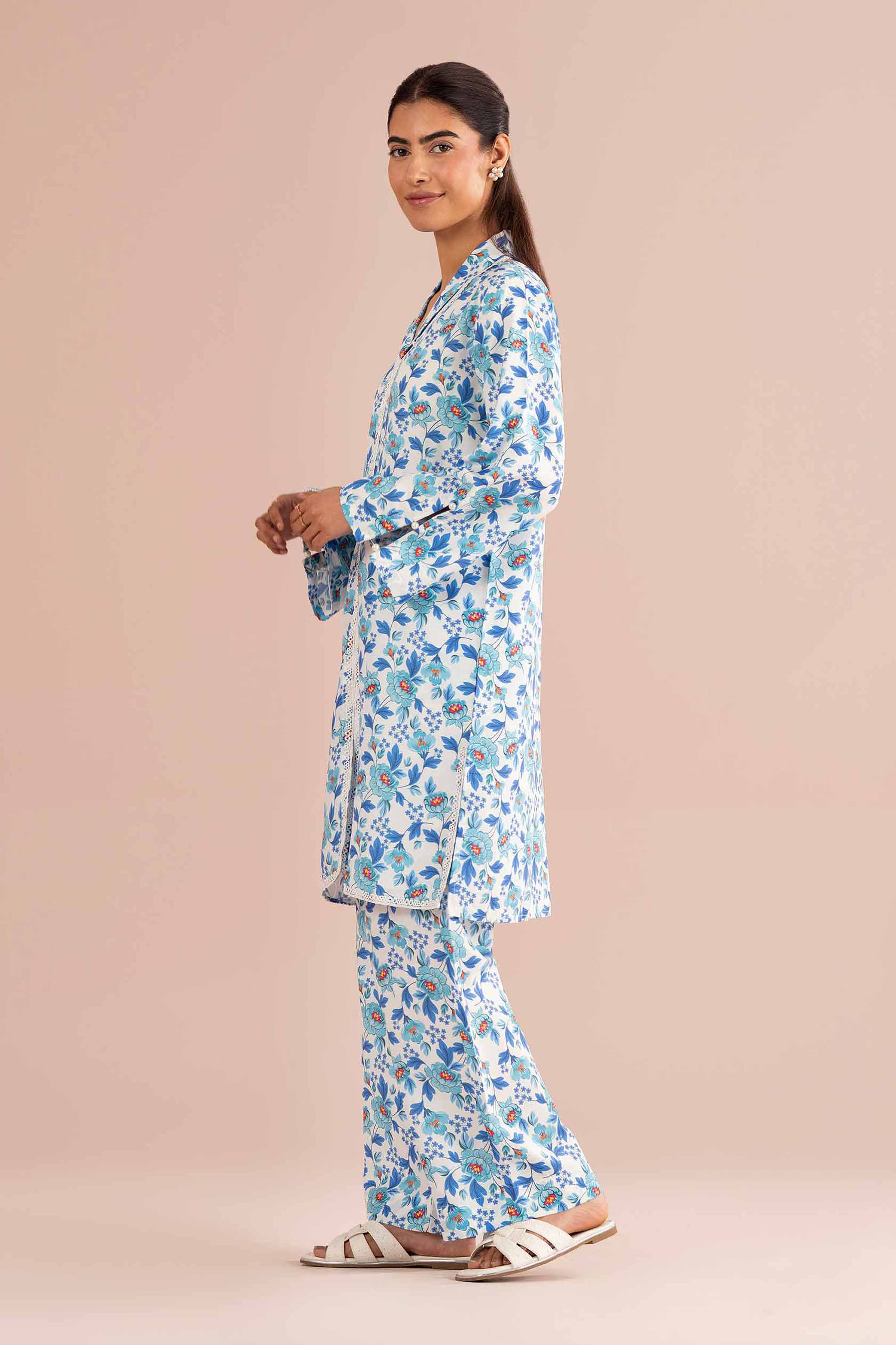 NishatUK - Off White  Printed Lawn 2-piece ready to wear Dress
