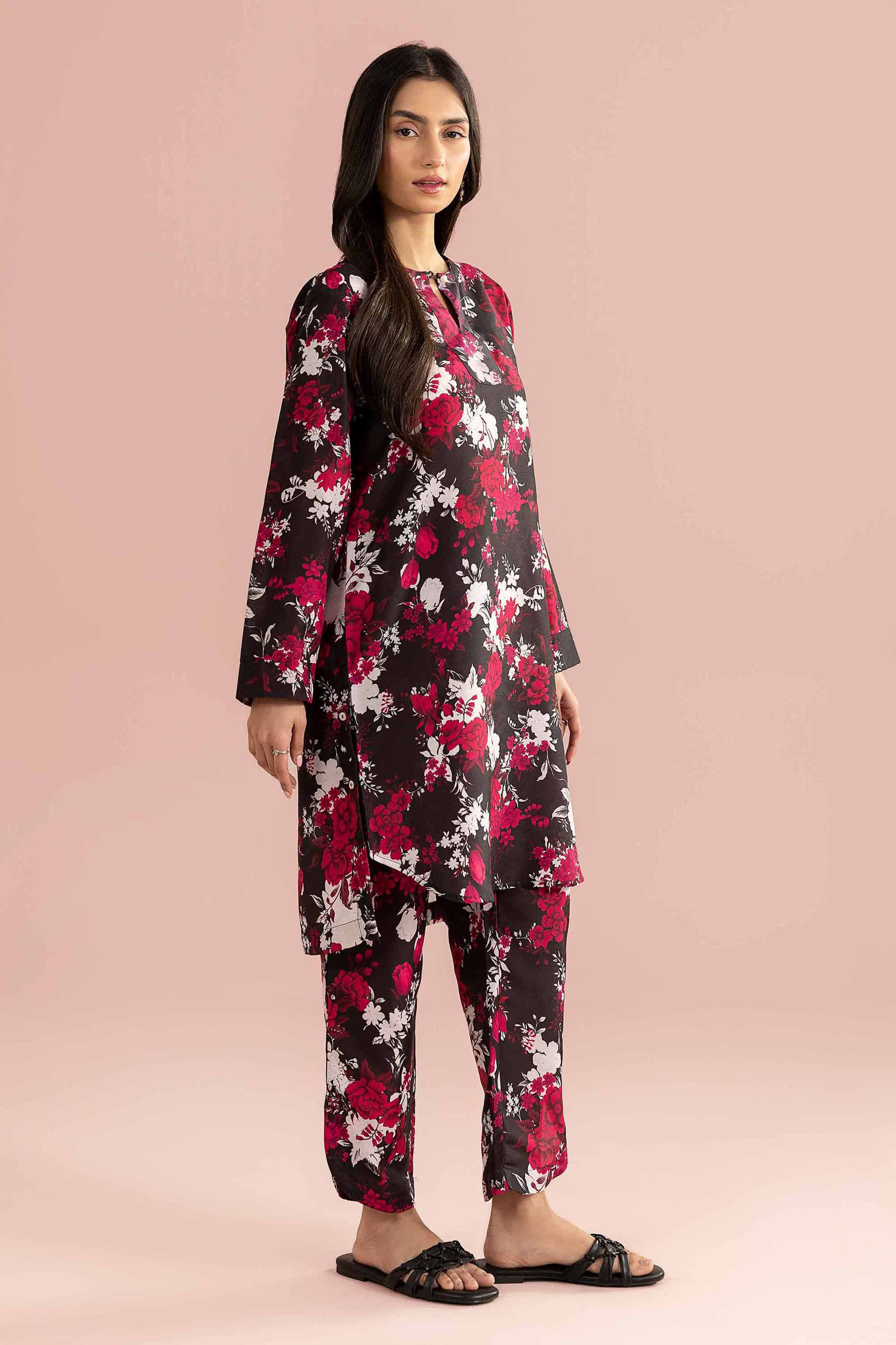 NishatUK - Black Printed Lawn 2-piece ready to wear Dress