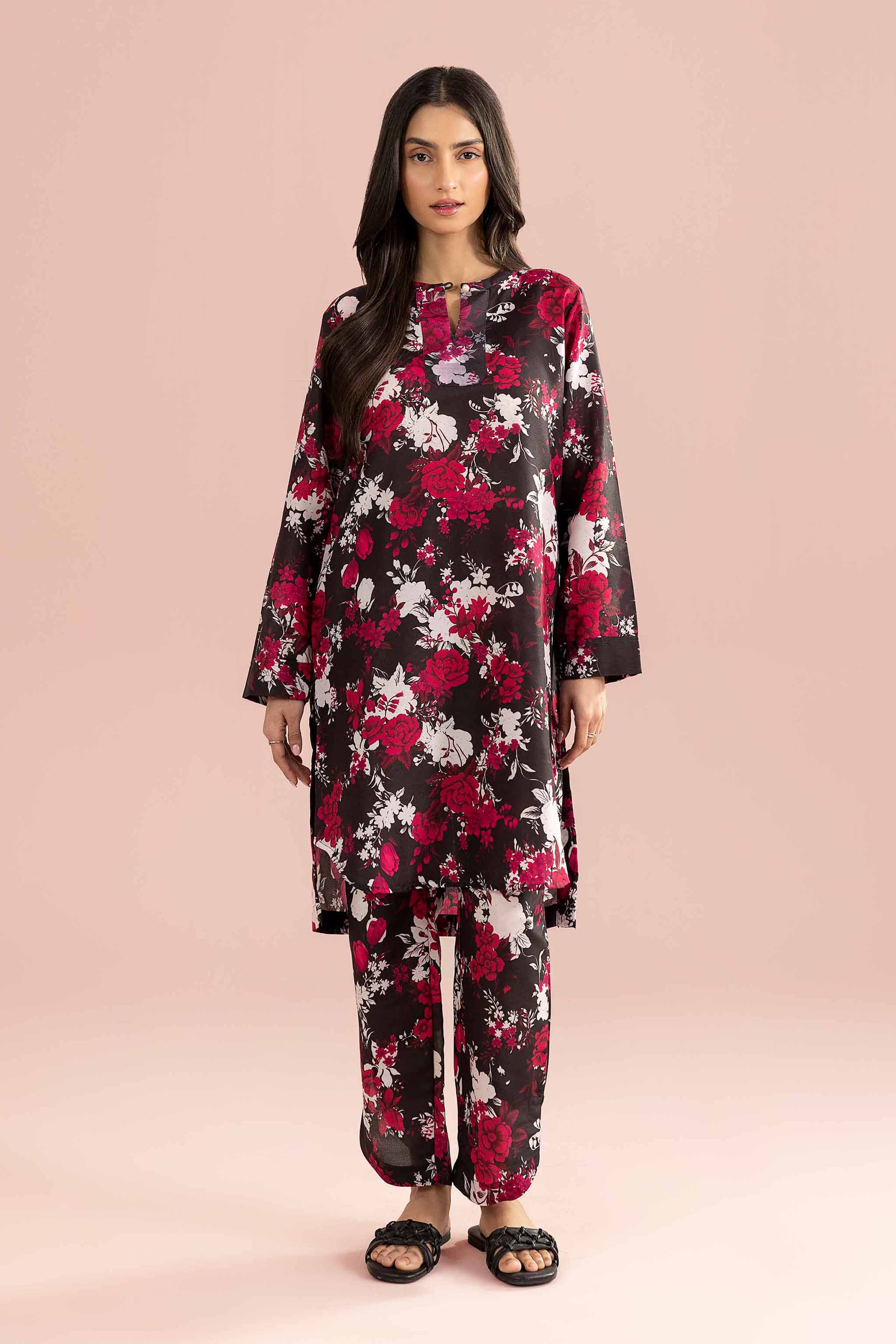 NishatUK - Black Printed Lawn 2-piece ready to wear Dress