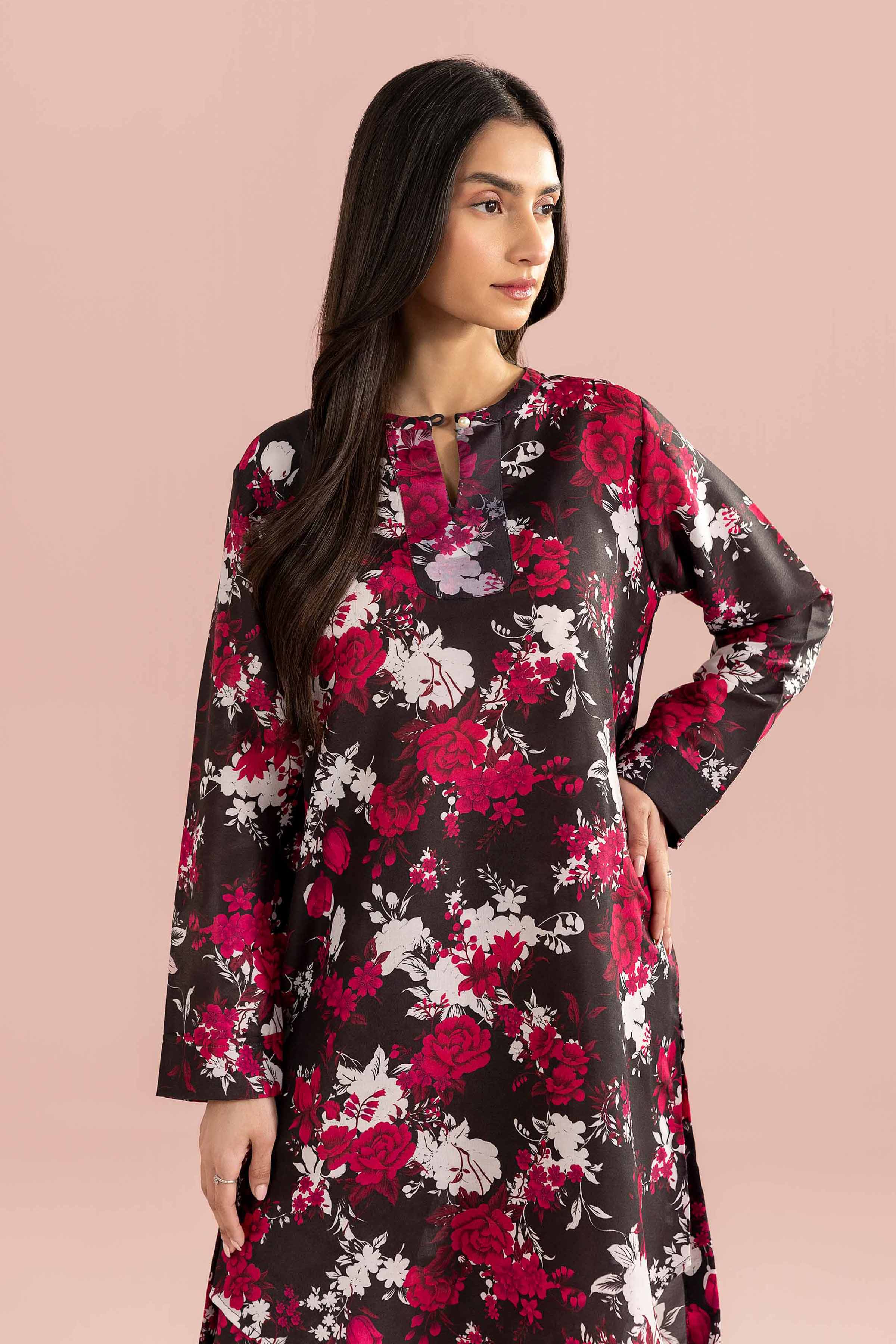 NishatUK - Black Printed Lawn 2-piece ready to wear Dress
