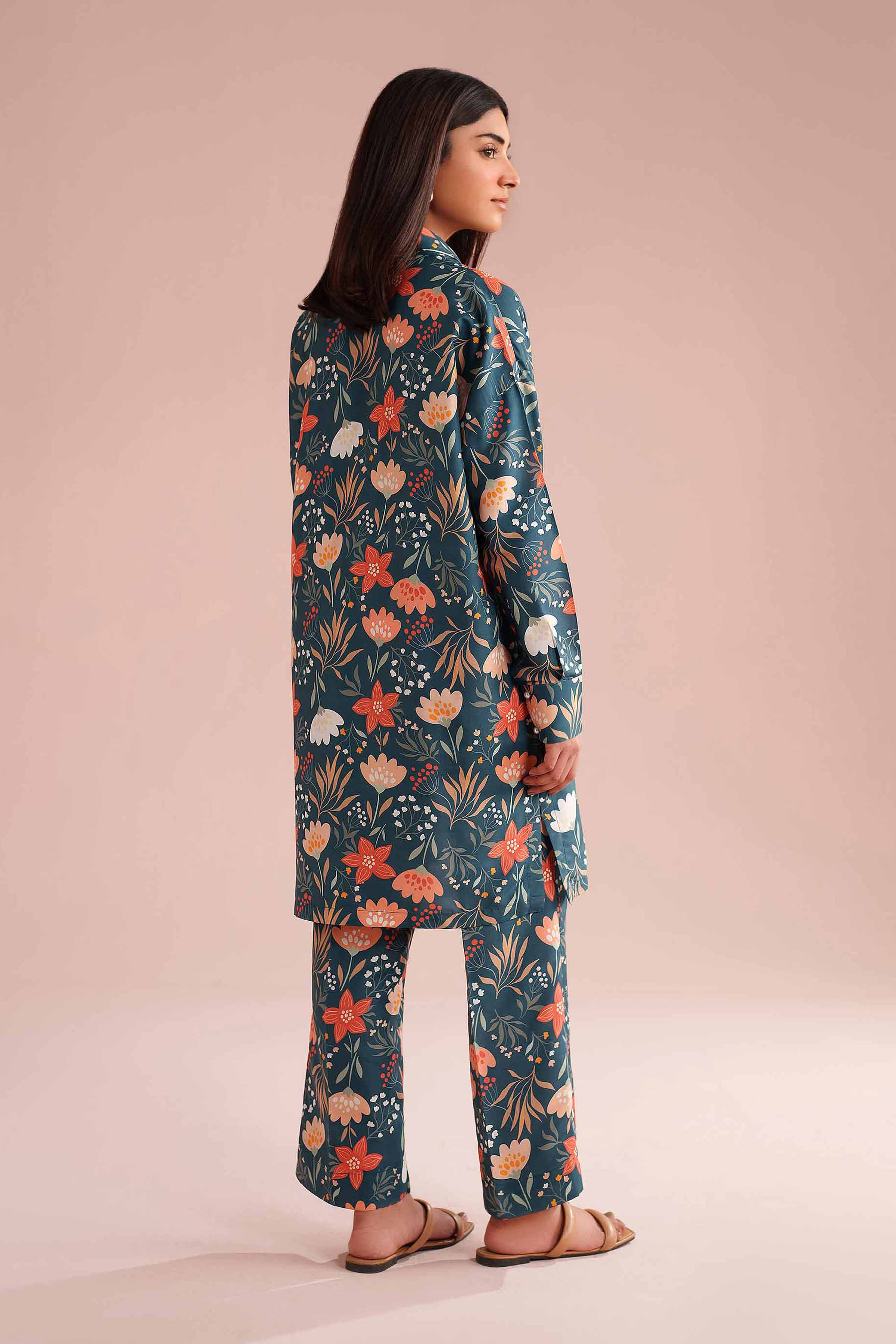 NishatUK - Green Printed Lawn 2-piece ready to wear Dress