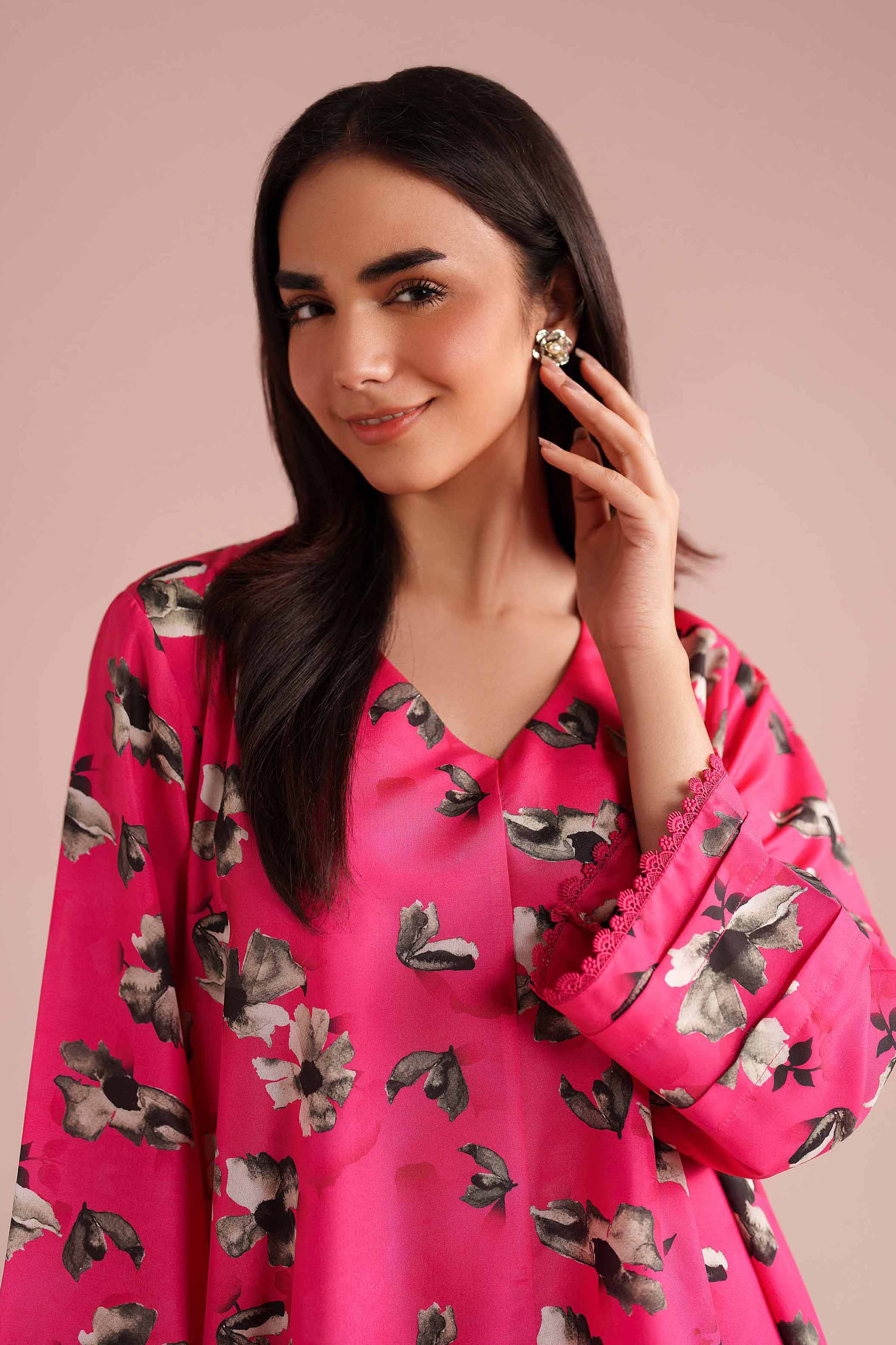 NishatUK - Pink Printed Lawn 2-piece ready to wear Dress