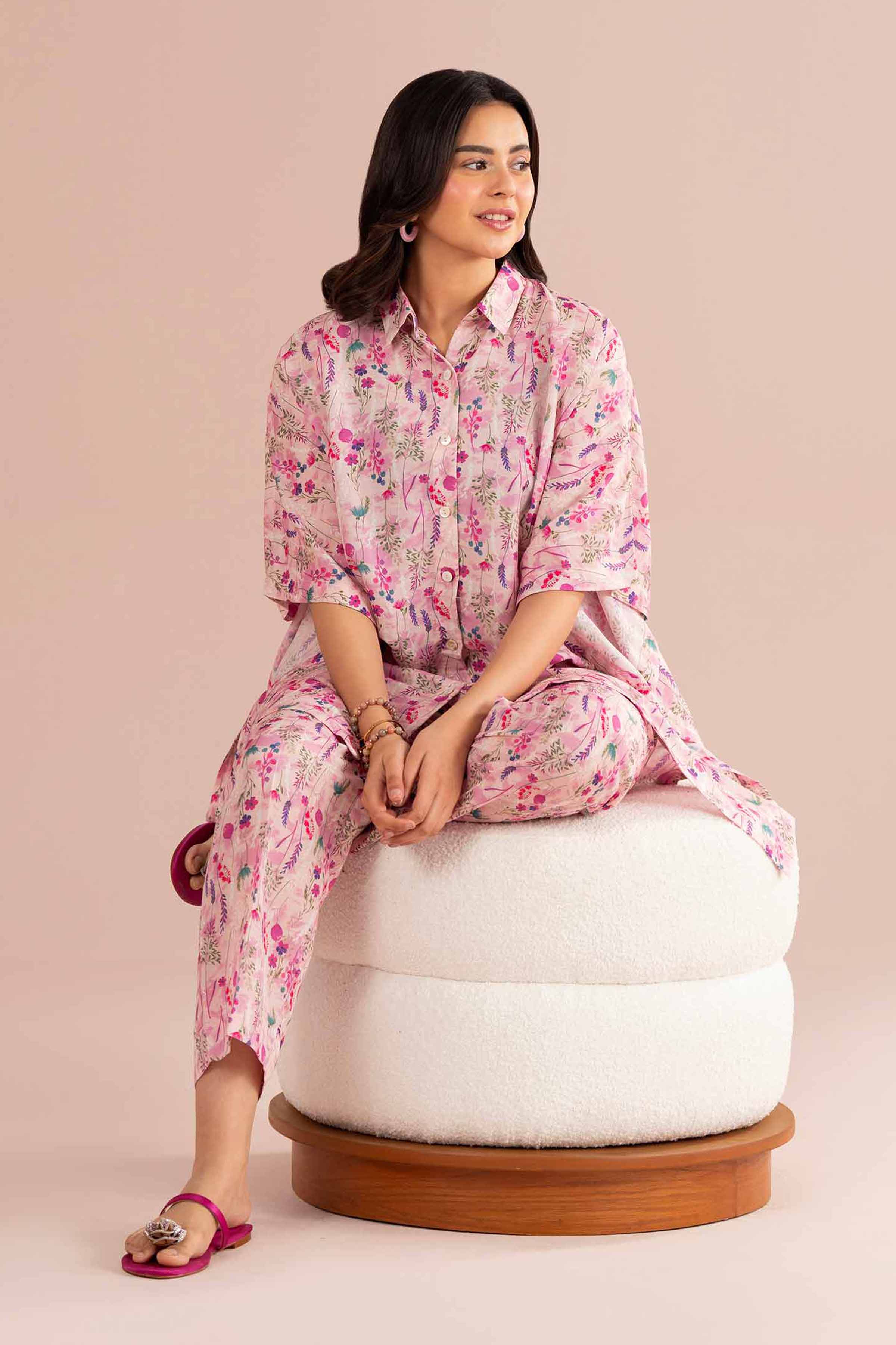 NishatUK - Pink Printed Lawn 2-piece ready to wear Dress