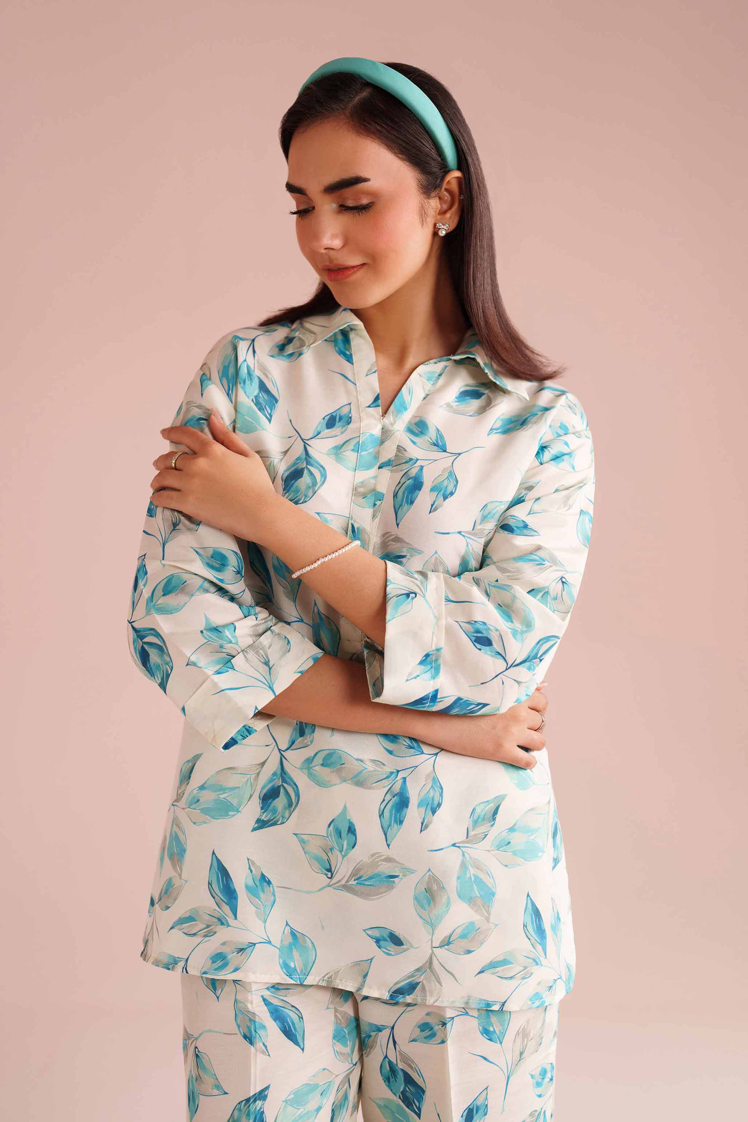 NishatUK - Off White Printed Lawn 2-piece ready to wear Dress