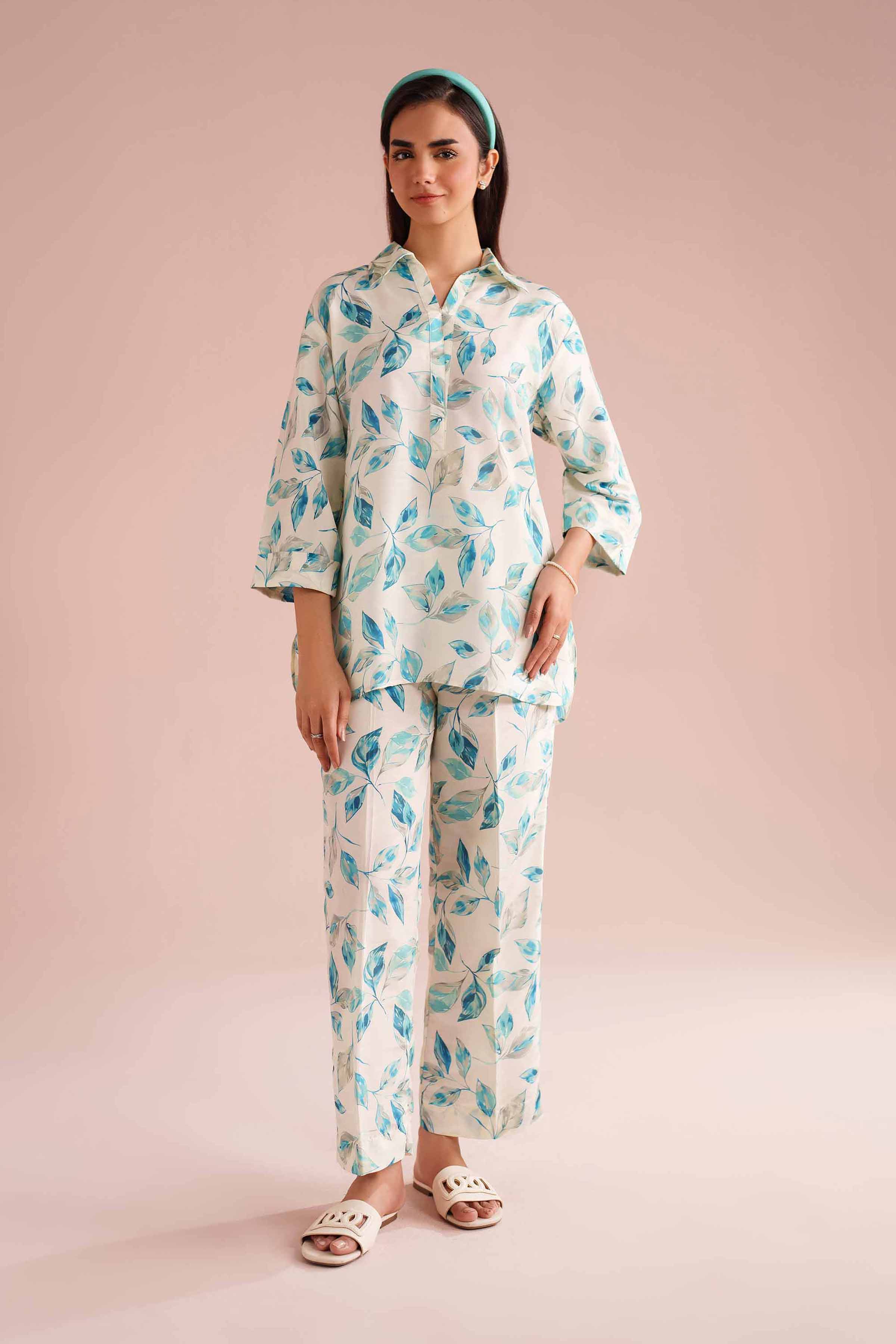 NishatUK - Off White Printed Lawn 2-piece ready to wear Dress