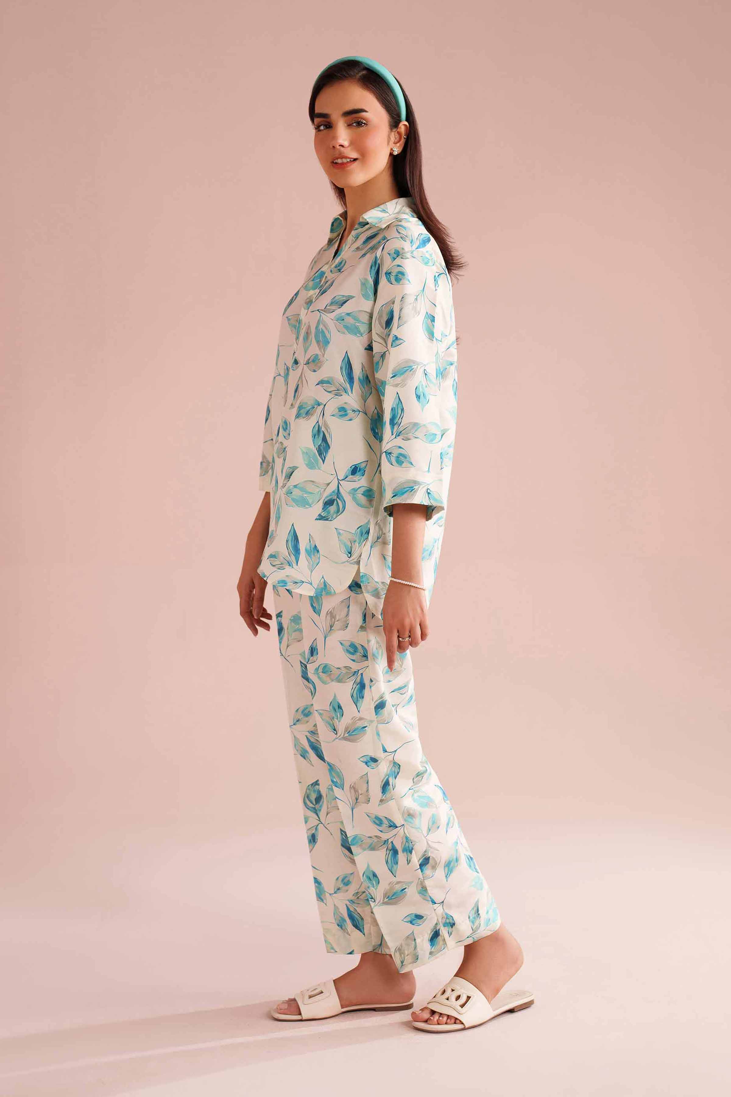NishatUK - Off White Printed Lawn 2-piece ready to wear Dress