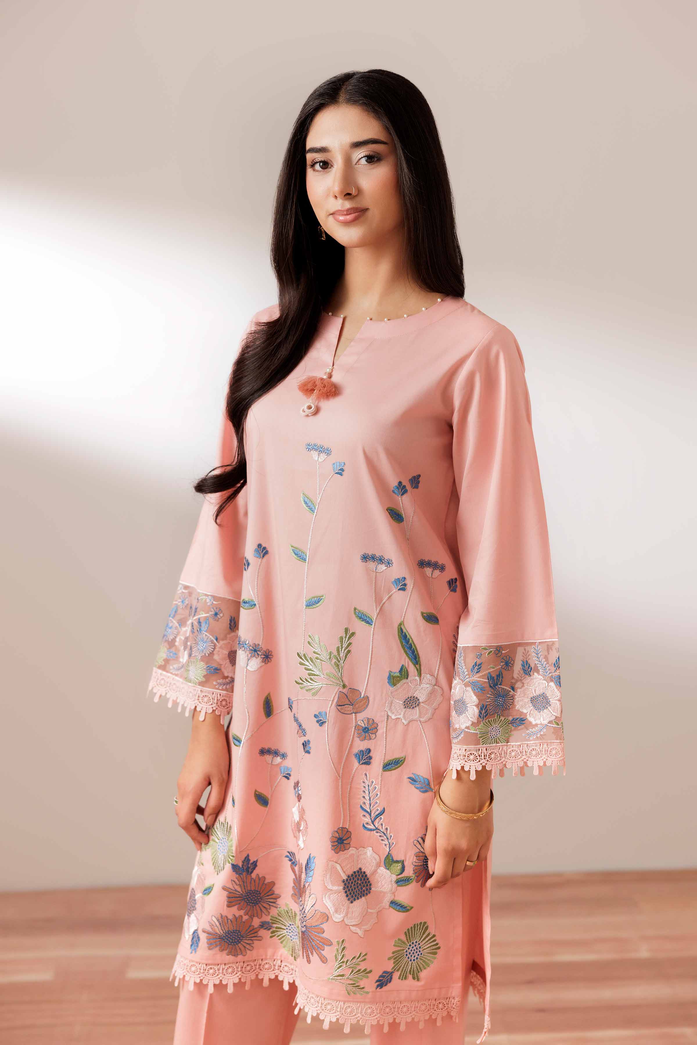 Nishat UK - Pink Embroidered Cambric 2 Pieces ready to wear Dress