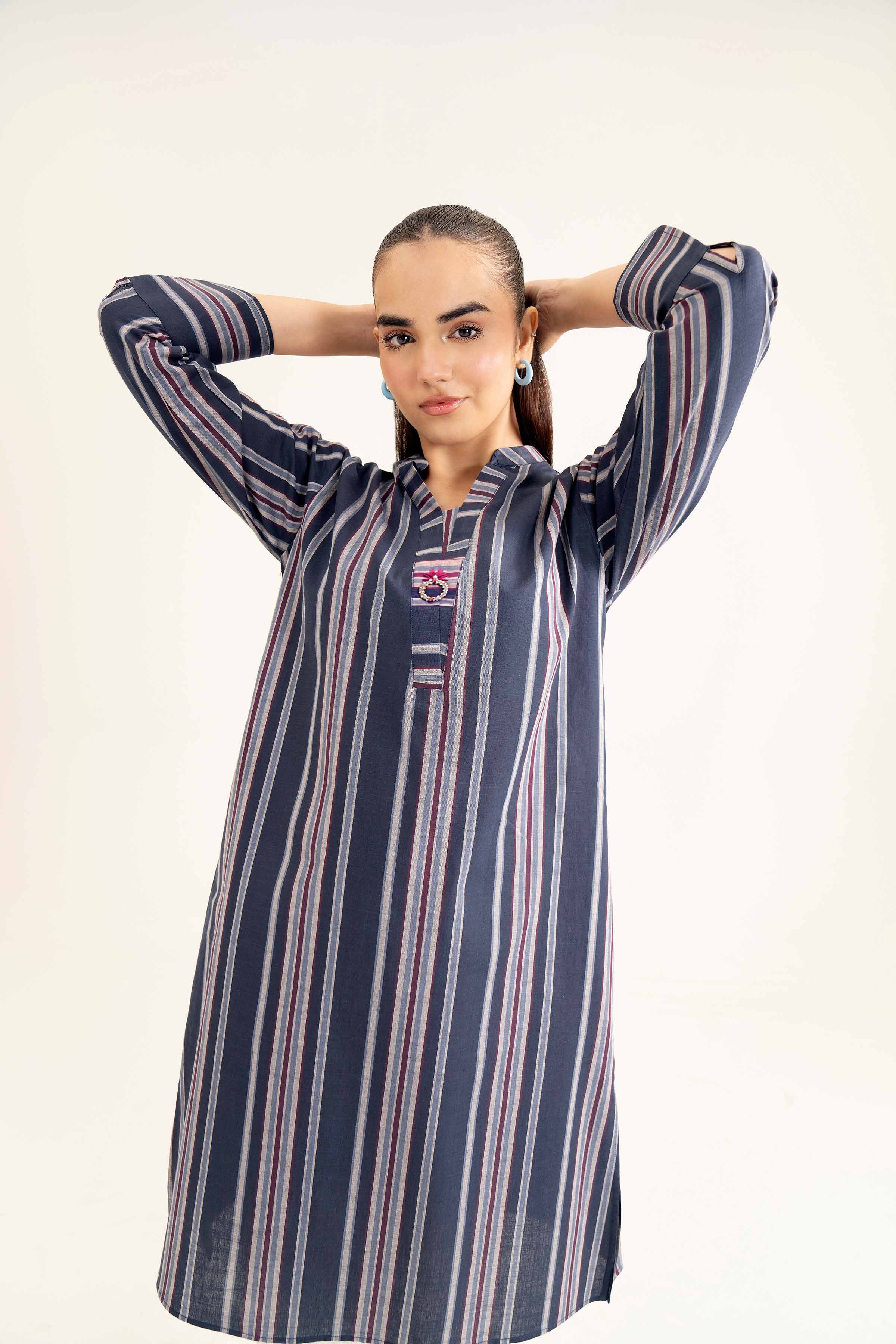 NishatUK - Brown Solids  Yarn Dyed 1-piece ready to wear Shirt