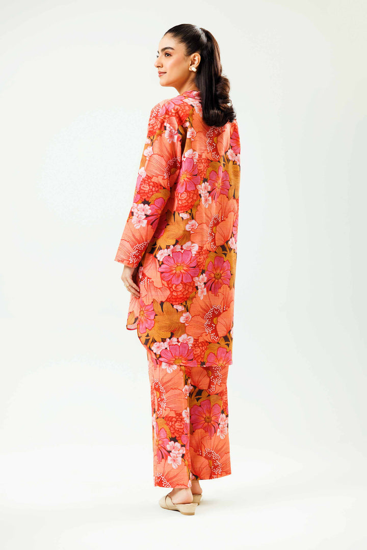 NishatUK - Peach Printed Khaddar 2-piece ready to wear Dress