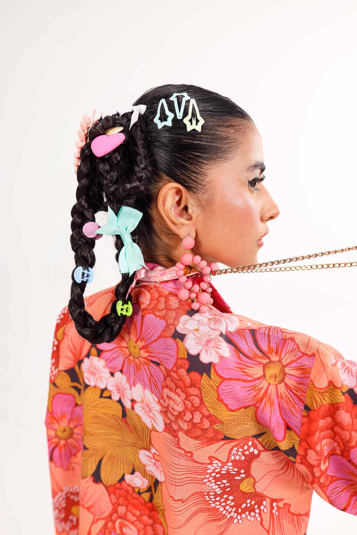 NishatUK - Peach Printed Khaddar 2-piece ready to wear Dress