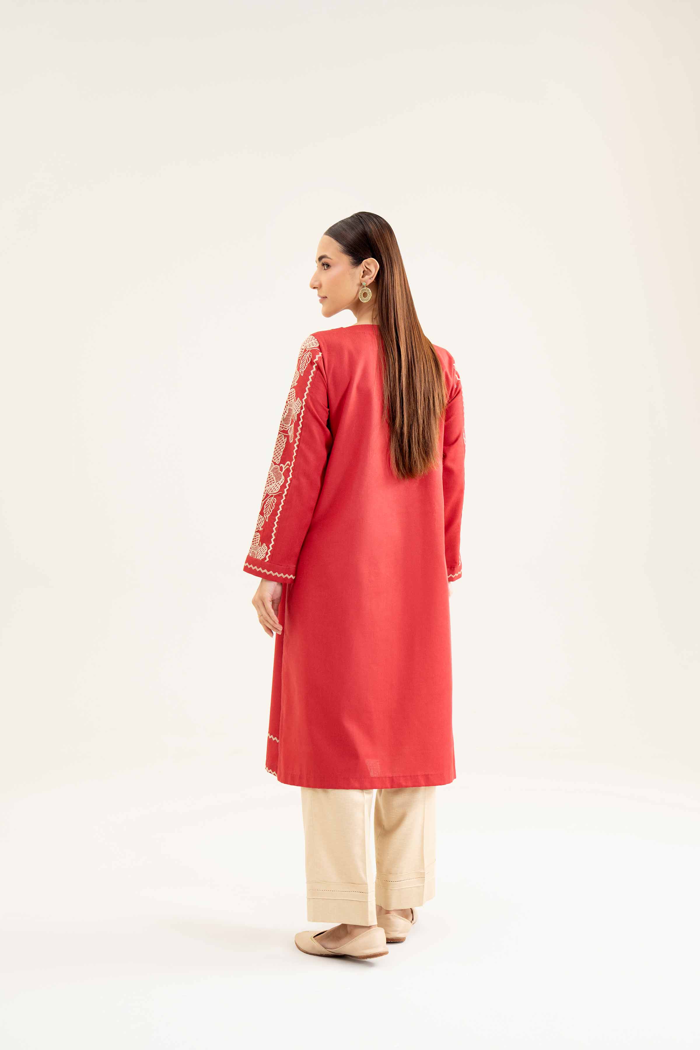 NishatUK - Brown Embroidered   Karandi 1-piece ready to wear Shirt
