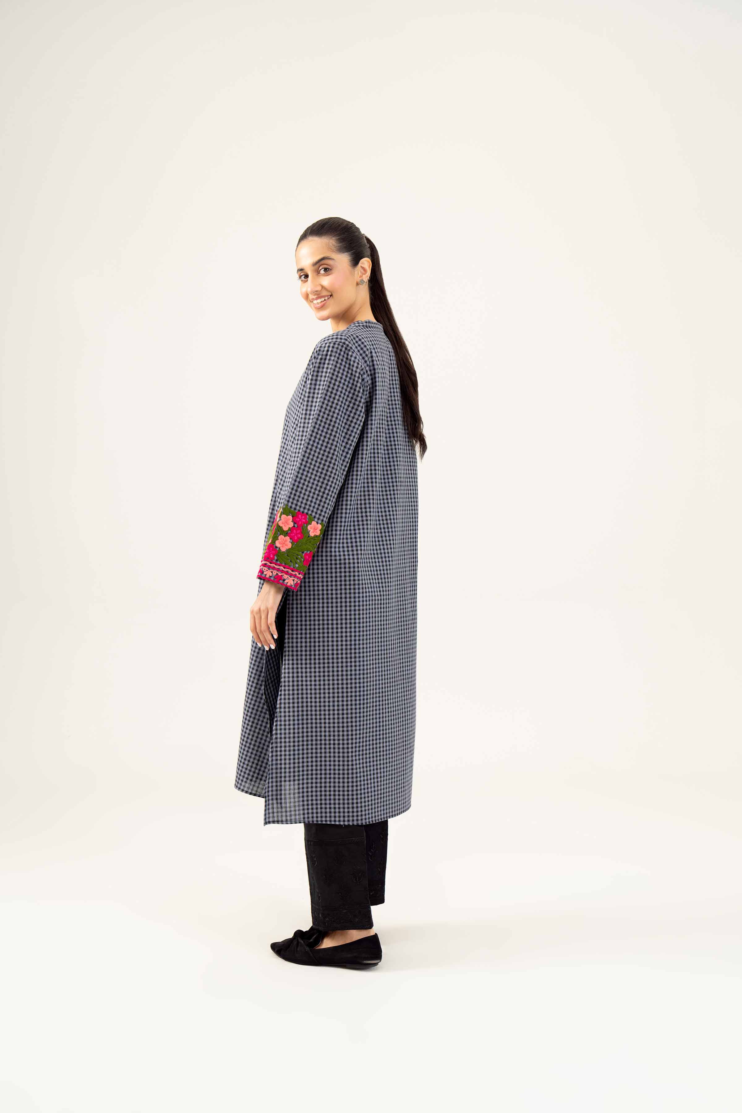 NishatUK - Brown Embroidered   Yarn Dyed 1-piece ready to wear Shirt
