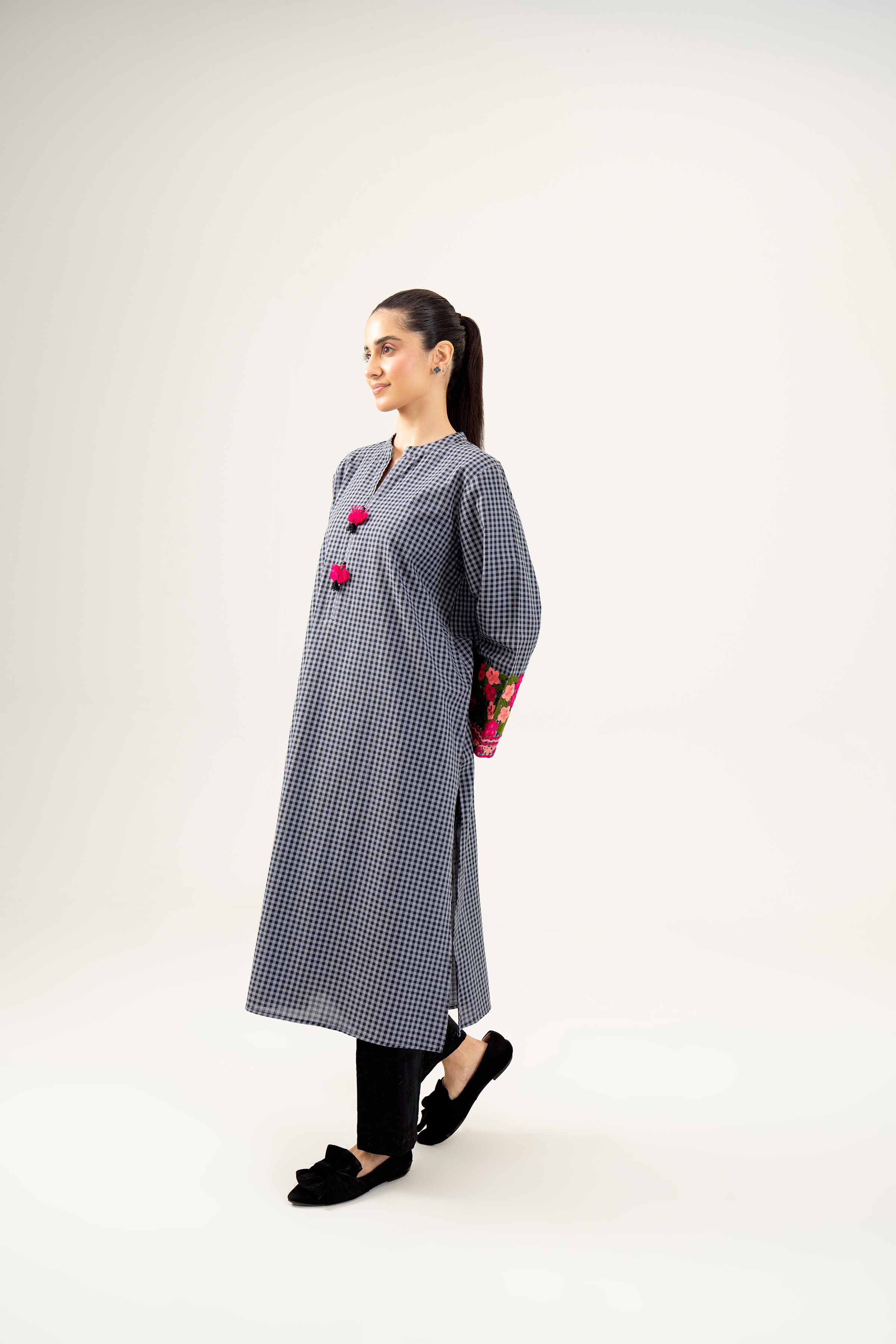 NishatUK - Brown Embroidered   Yarn Dyed 1-piece ready to wear Shirt