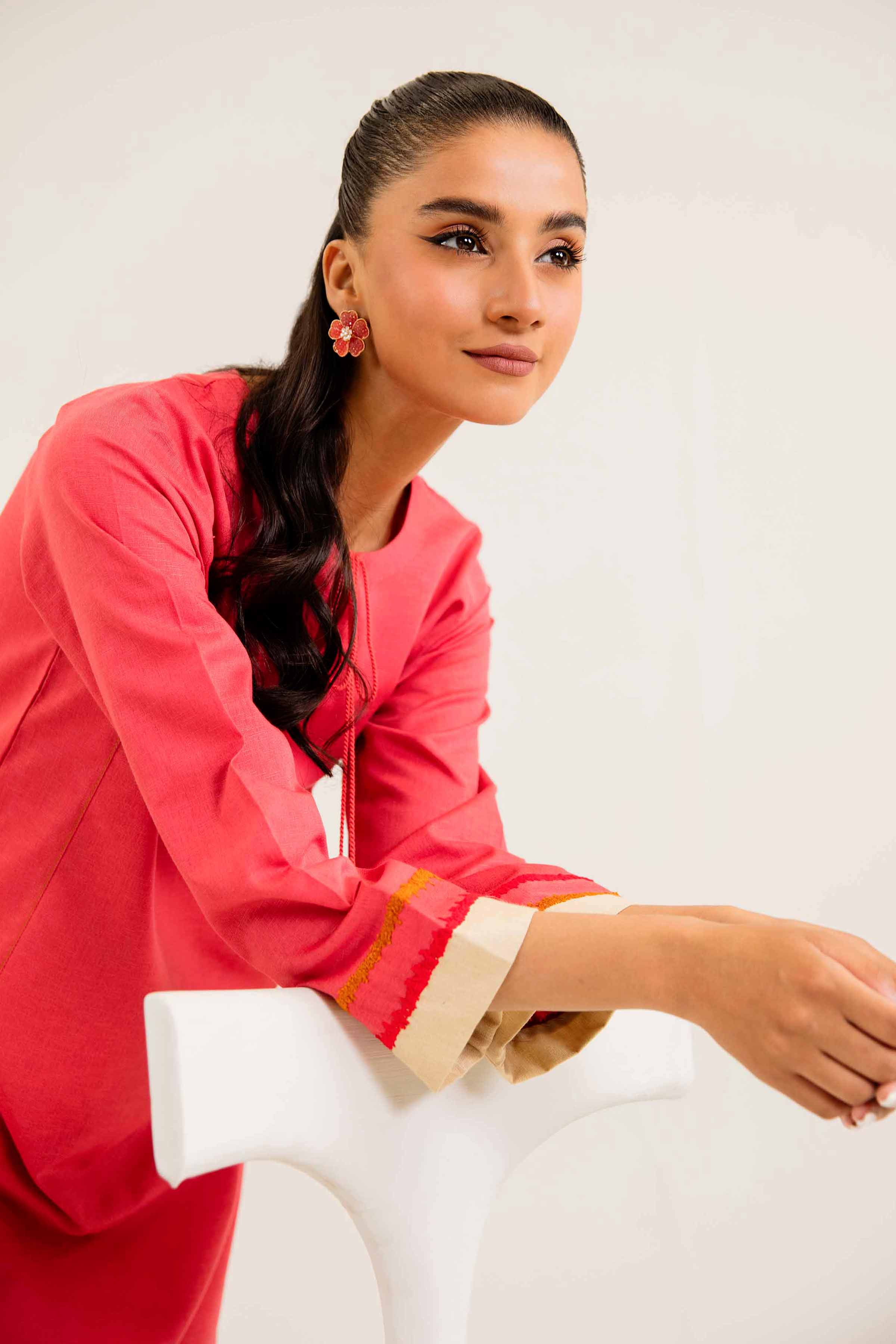 NishatUK - Brown Embroidered   Karandi 1-piece ready to wear Shirt