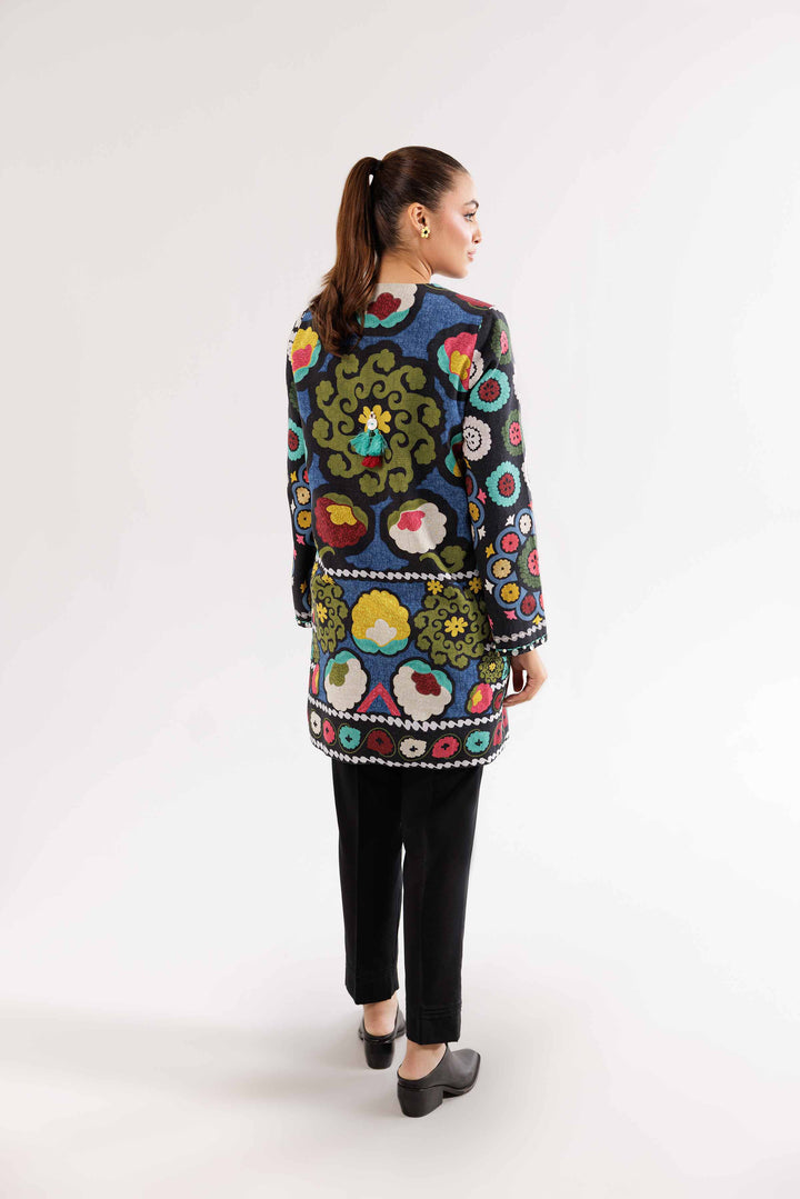 Khaddar Black Printed Jacket