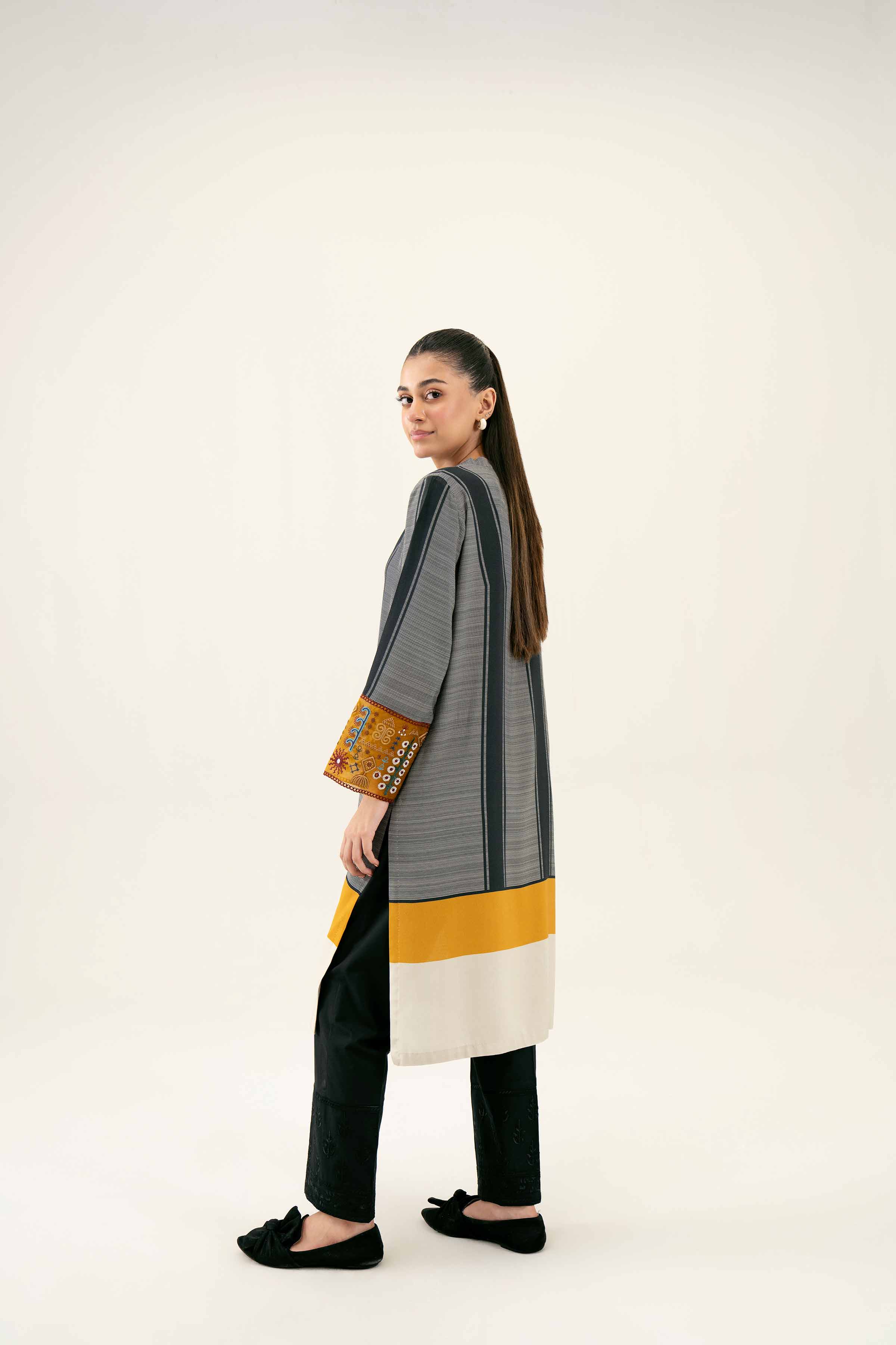 NishatUK - Brown Embroidered  Linen 1-piece ready to wear Shirt