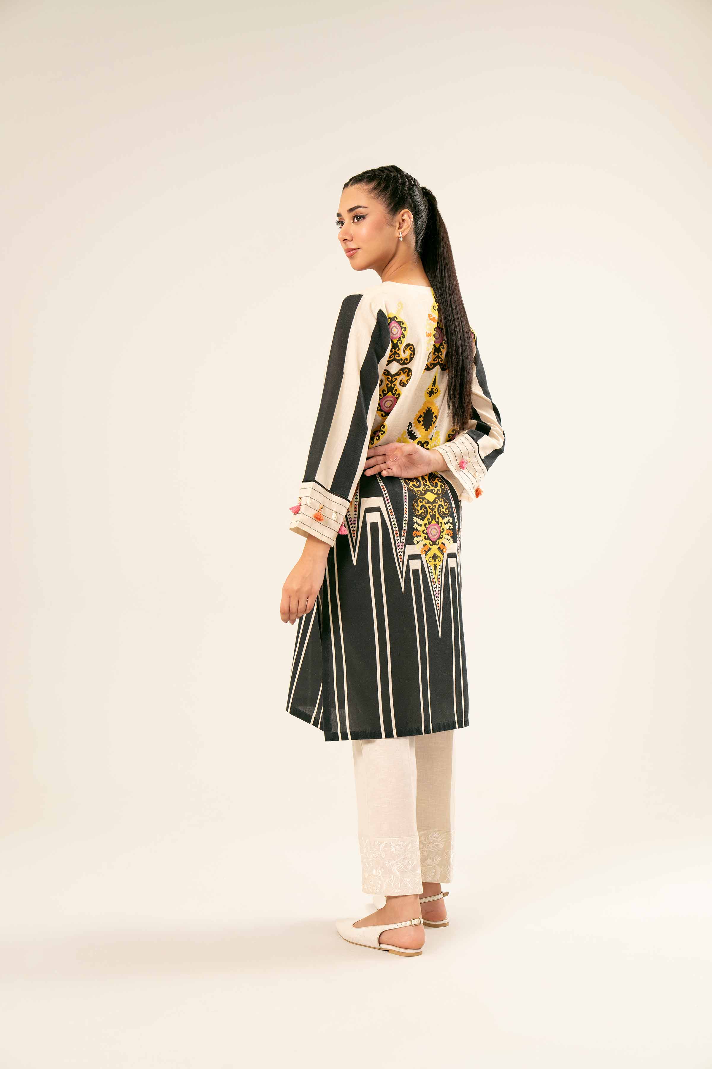 NishatUK - Black Printed Khaddar 1-piece ready to wear Shirt