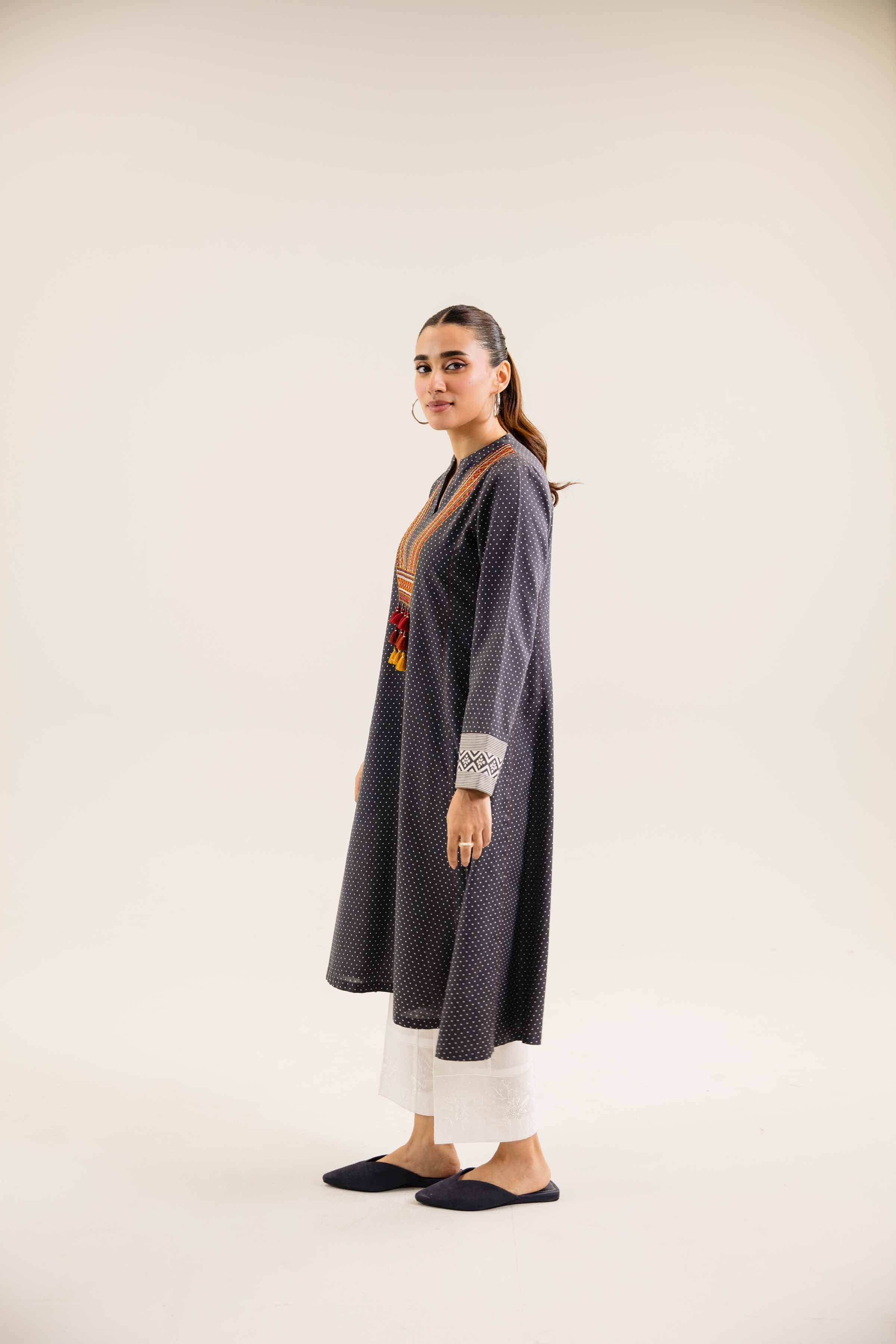 NishatUK - Brown Embroidered   Karandi 1-piece ready to wear Shirt